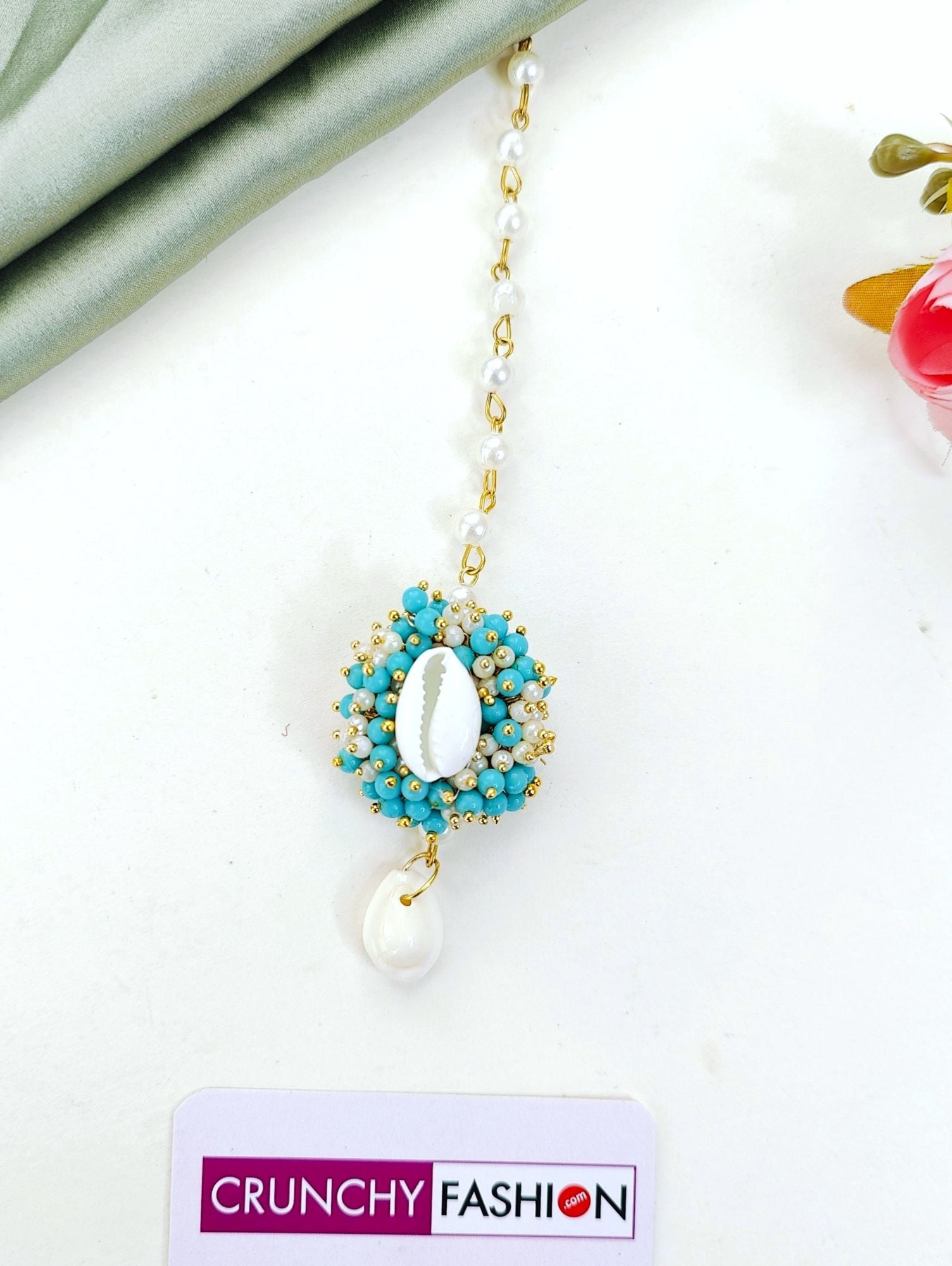 Lavender Sea Shell Haldi Mehndi Jewellery Set