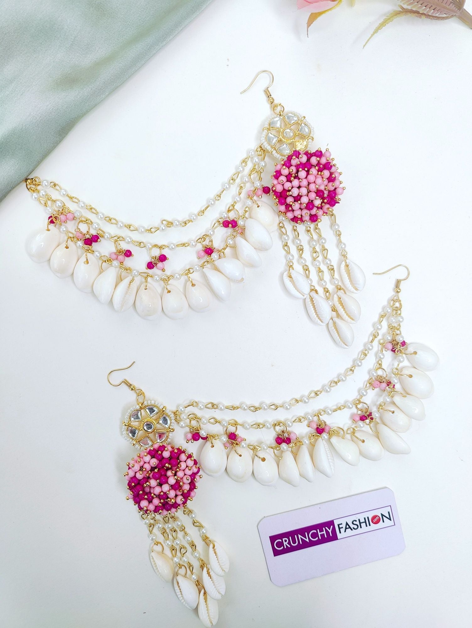 Lavender Glow Sea Shell & Pearl Haldi Mehndi Jewellery Set