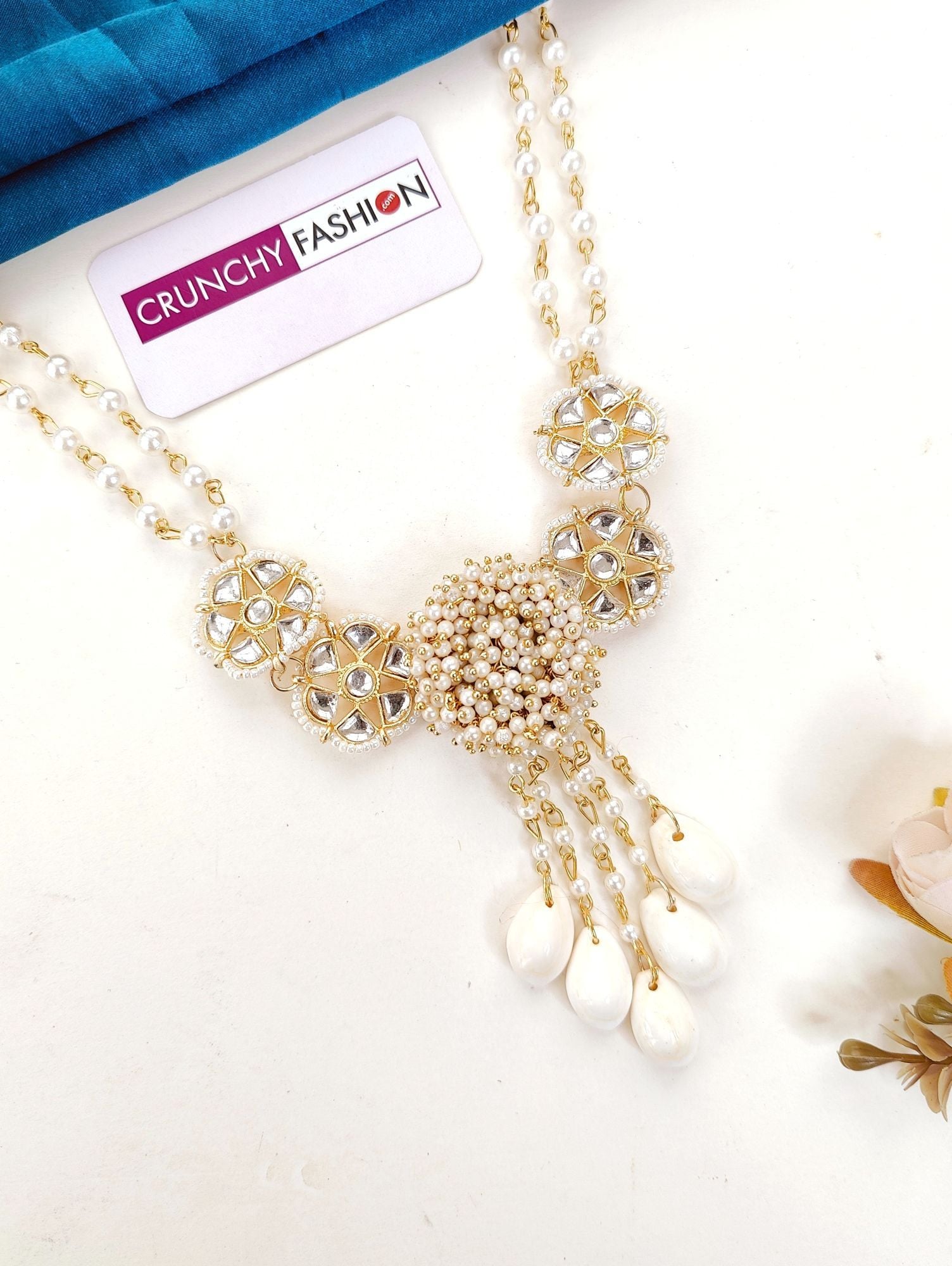 Traditional Haldi Jewellery Set for Bride with Cowrie Shell