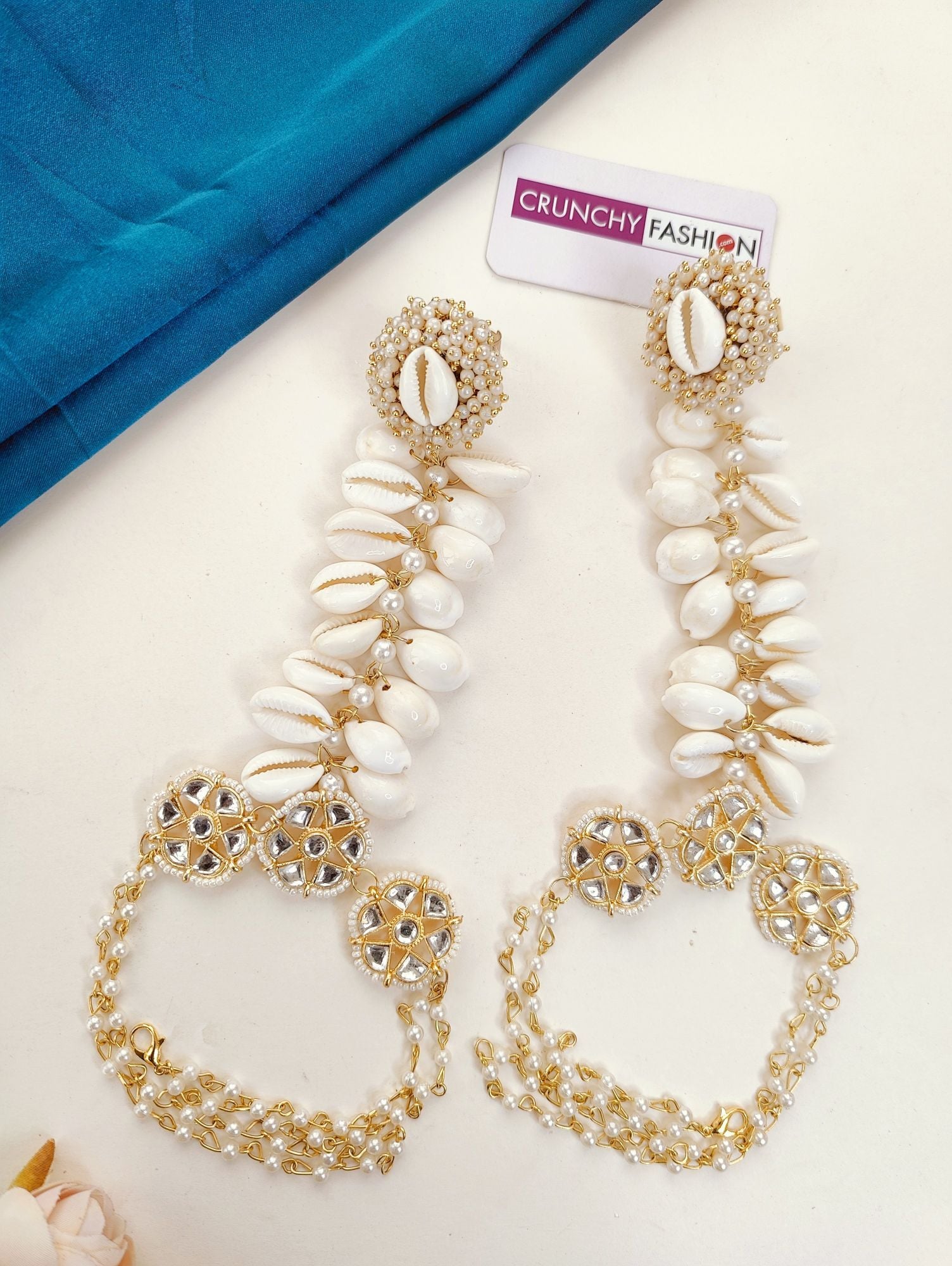 Traditional Haldi Jewellery Set for Bride with Cowrie Shell