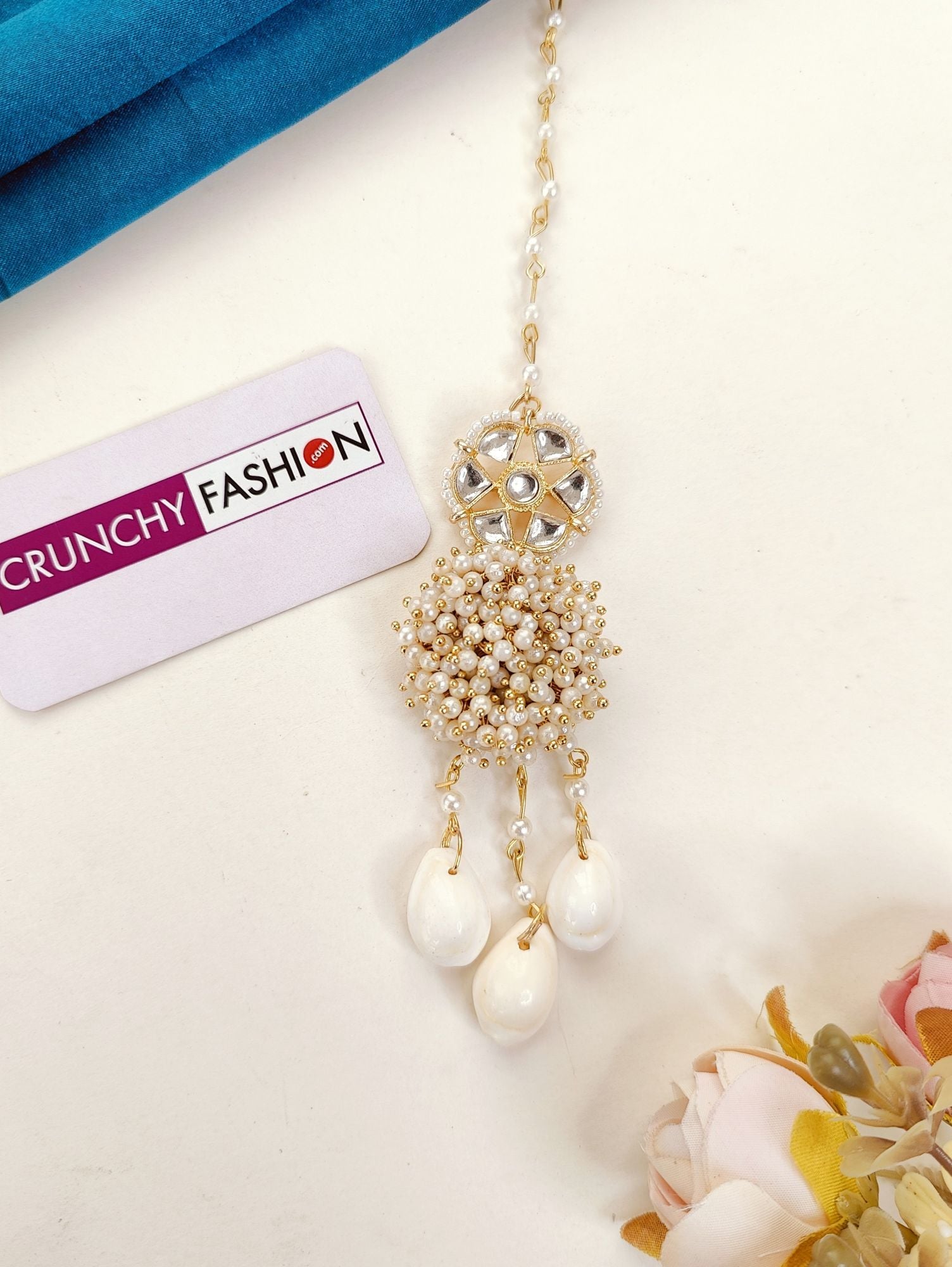 Traditional Haldi Jewellery Set for Bride with Cowrie Shell