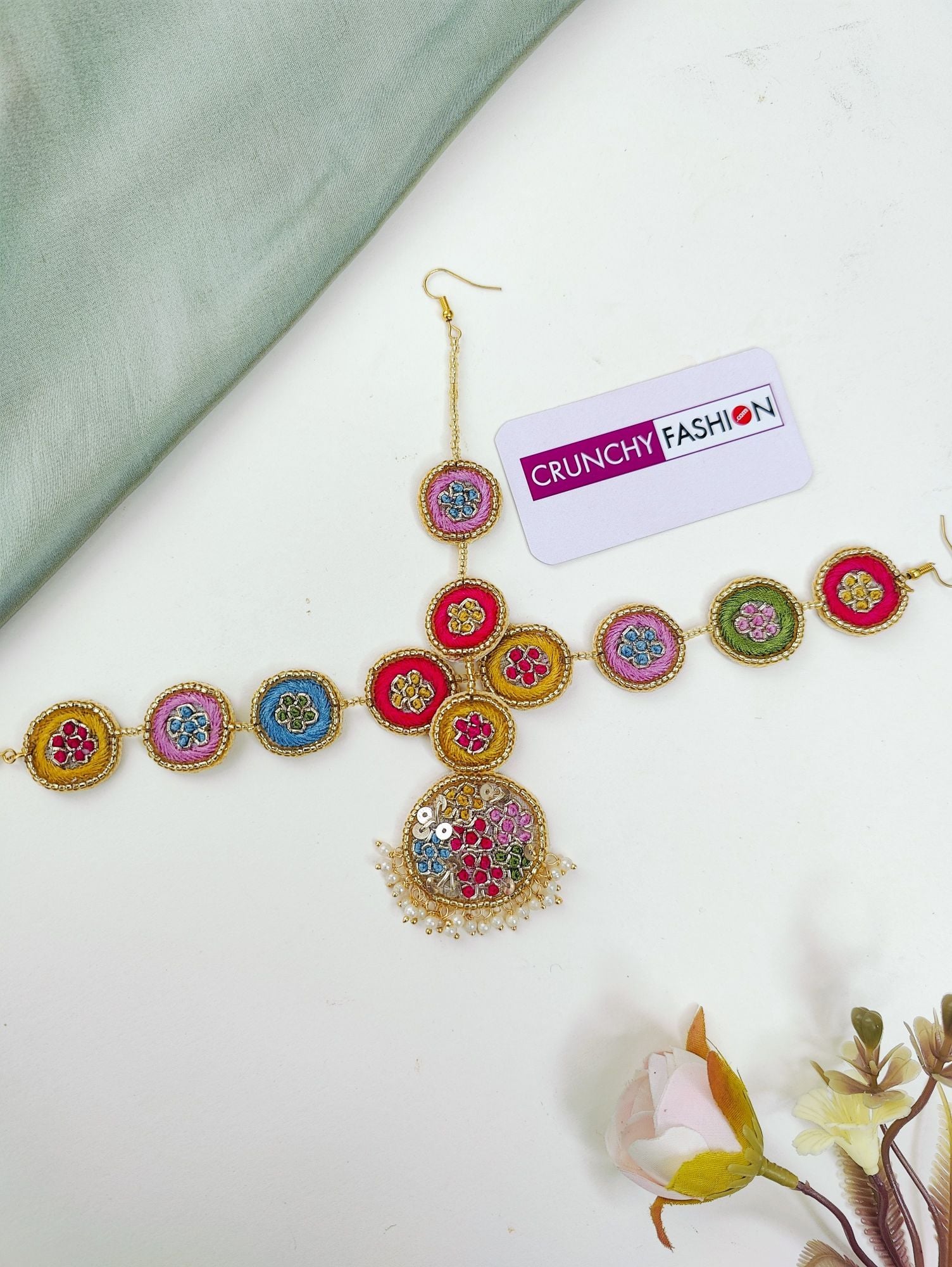 Handmade Multicolored Rose Haldi Bridal Jewellery Set