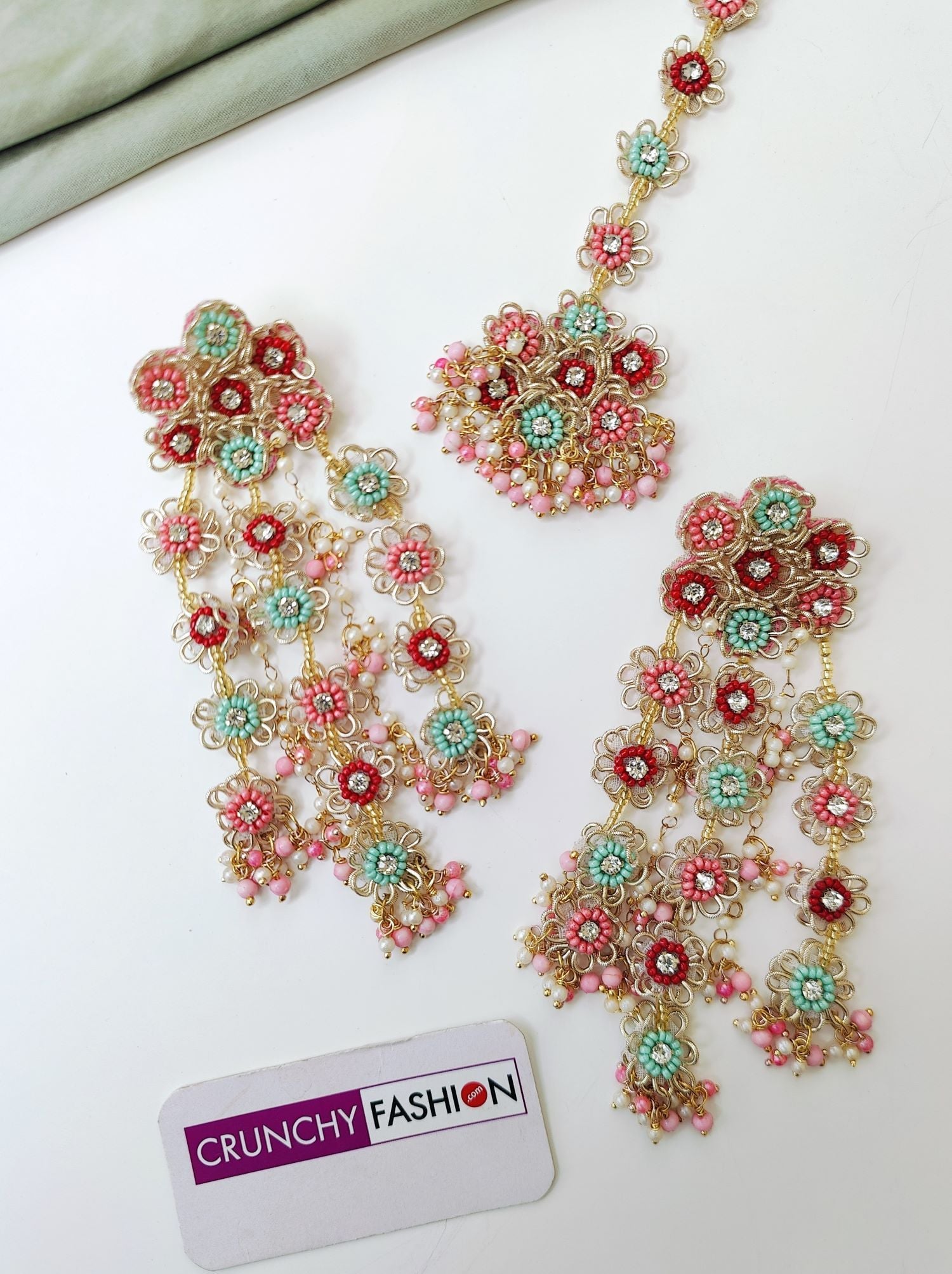 Pastel Pink Sky-Blue Floral Haldi Mehndi Set