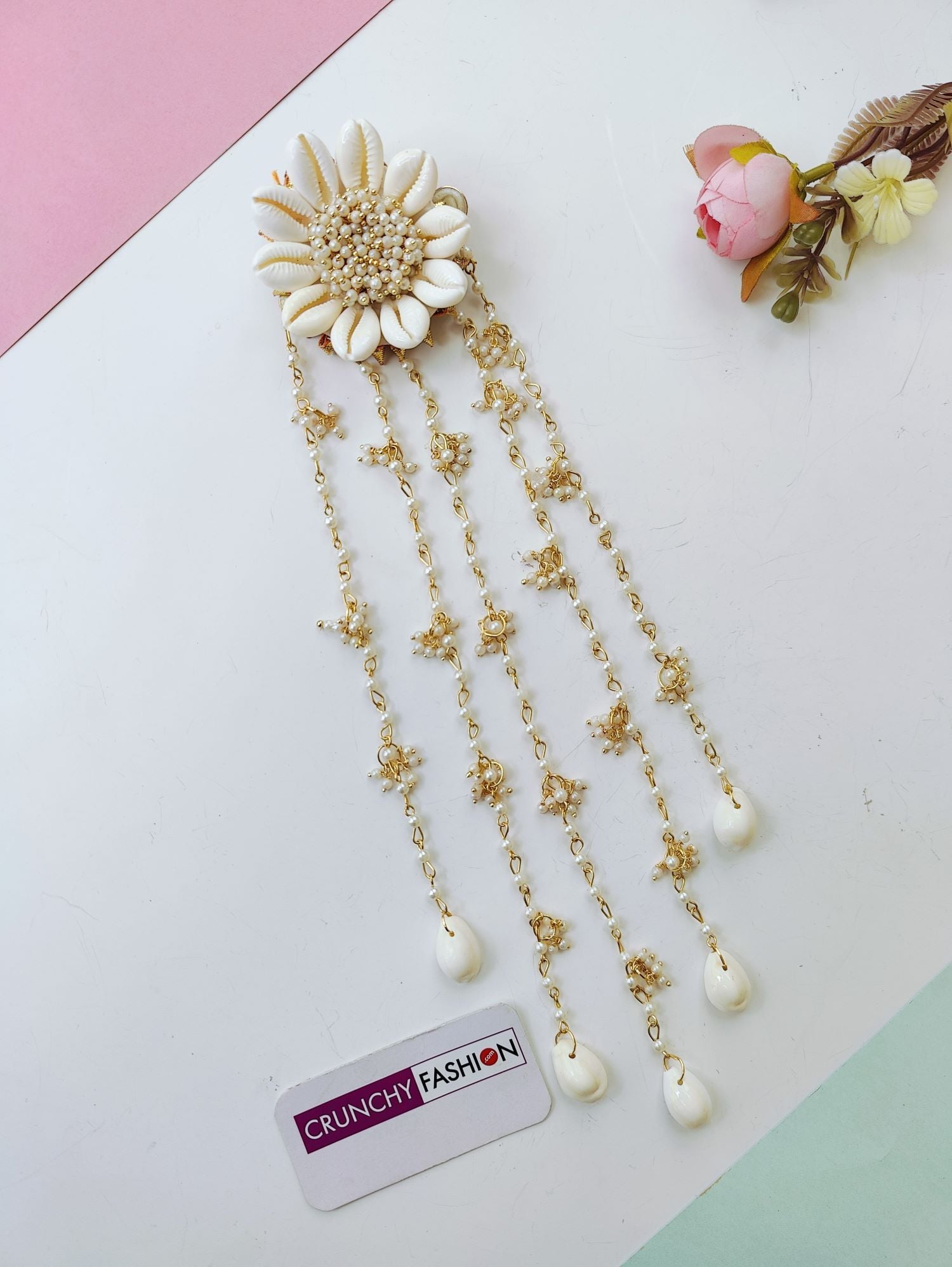 Handmade Shell and Pearl Bridal Hair Accessories