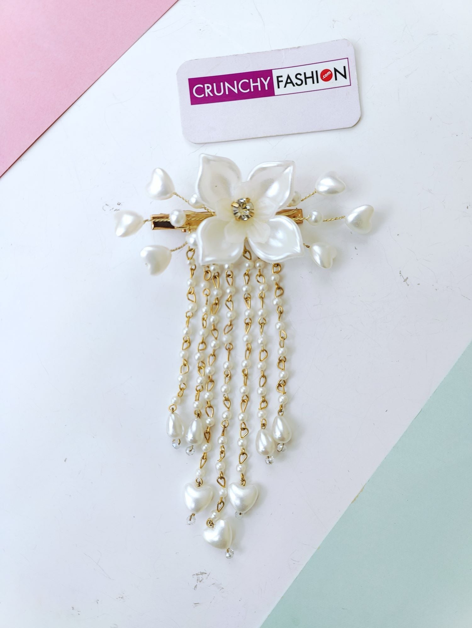 Shell & Pearl Floral Hair Clip for Women