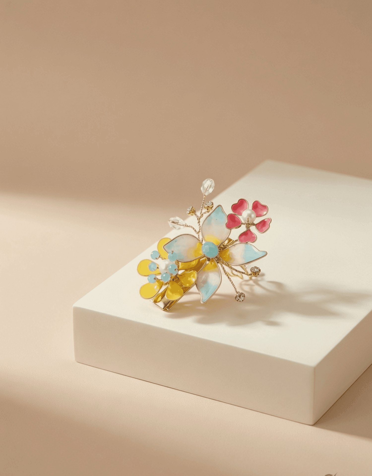 Multicolor Floral Resin Handmade Hair Clip