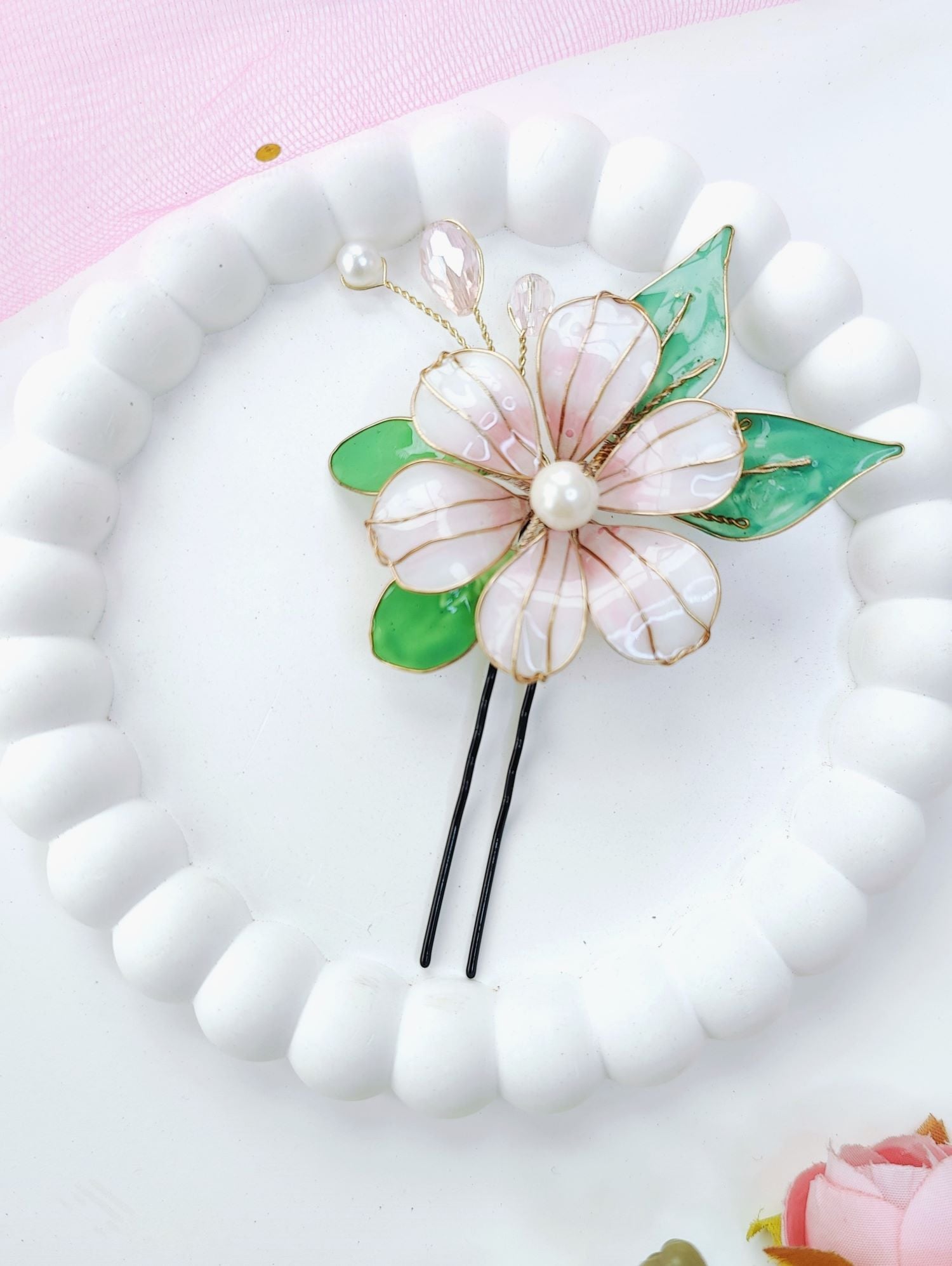 Multicolor Floral Resin Hair Clip & Pin Set