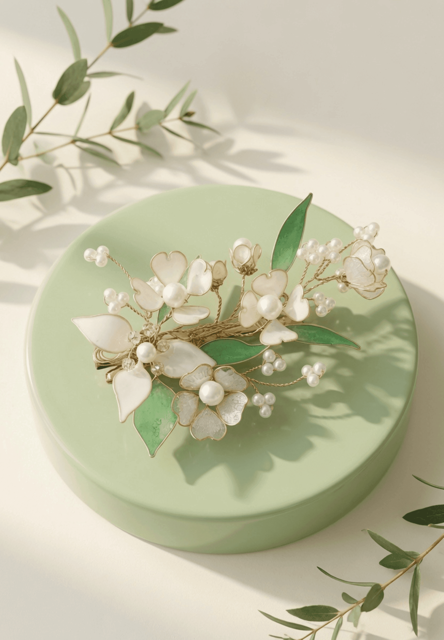 White Floral Resin Hair Pins for Wedding Elegance