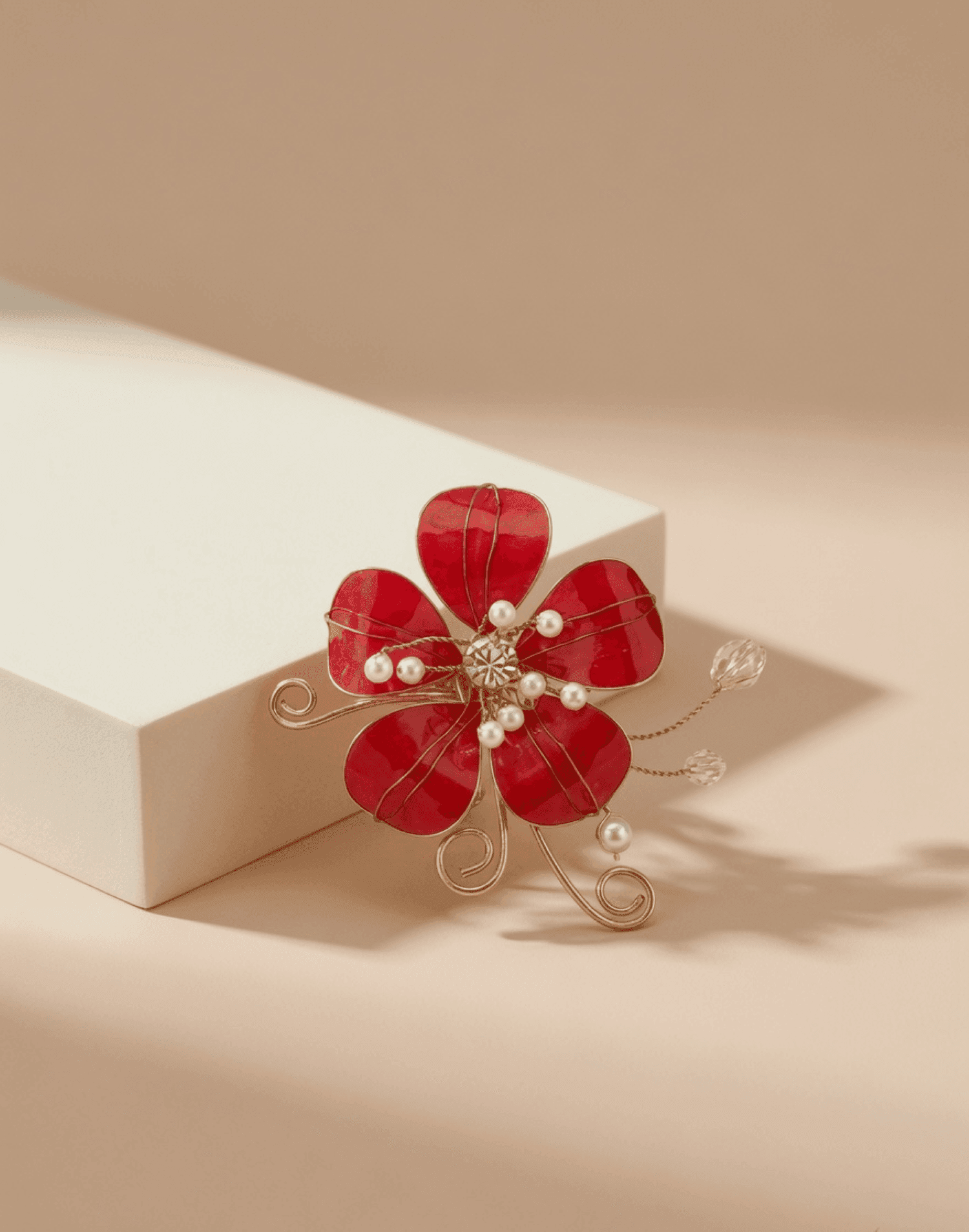 Bright Pink Floral Resin Hair Pins for Weddings