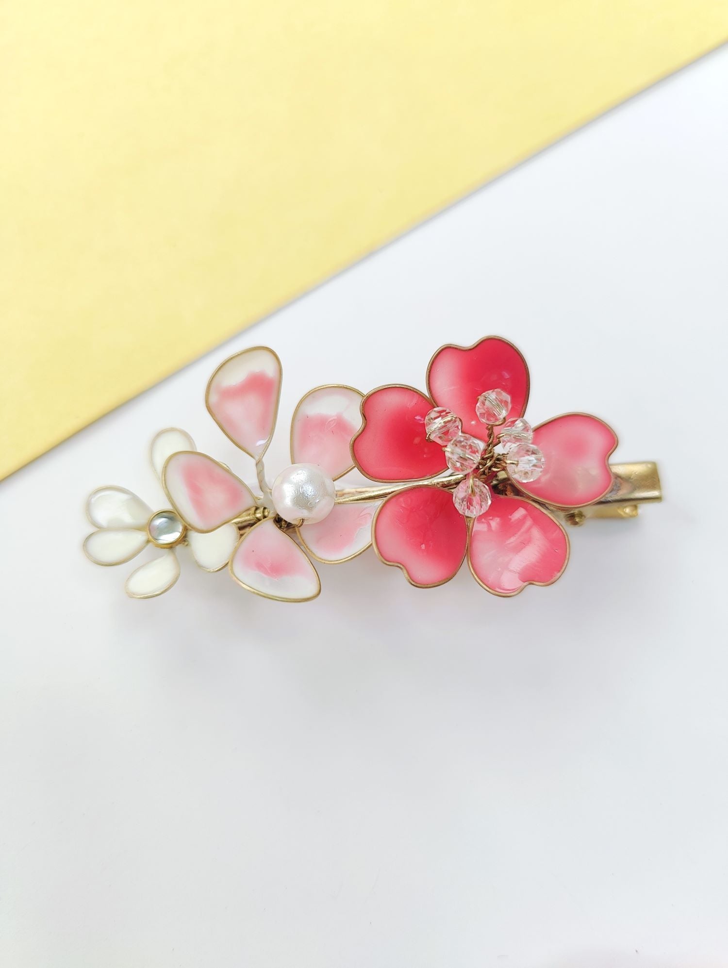 Baby Pink Resin Floral Hair Clip Jewelry