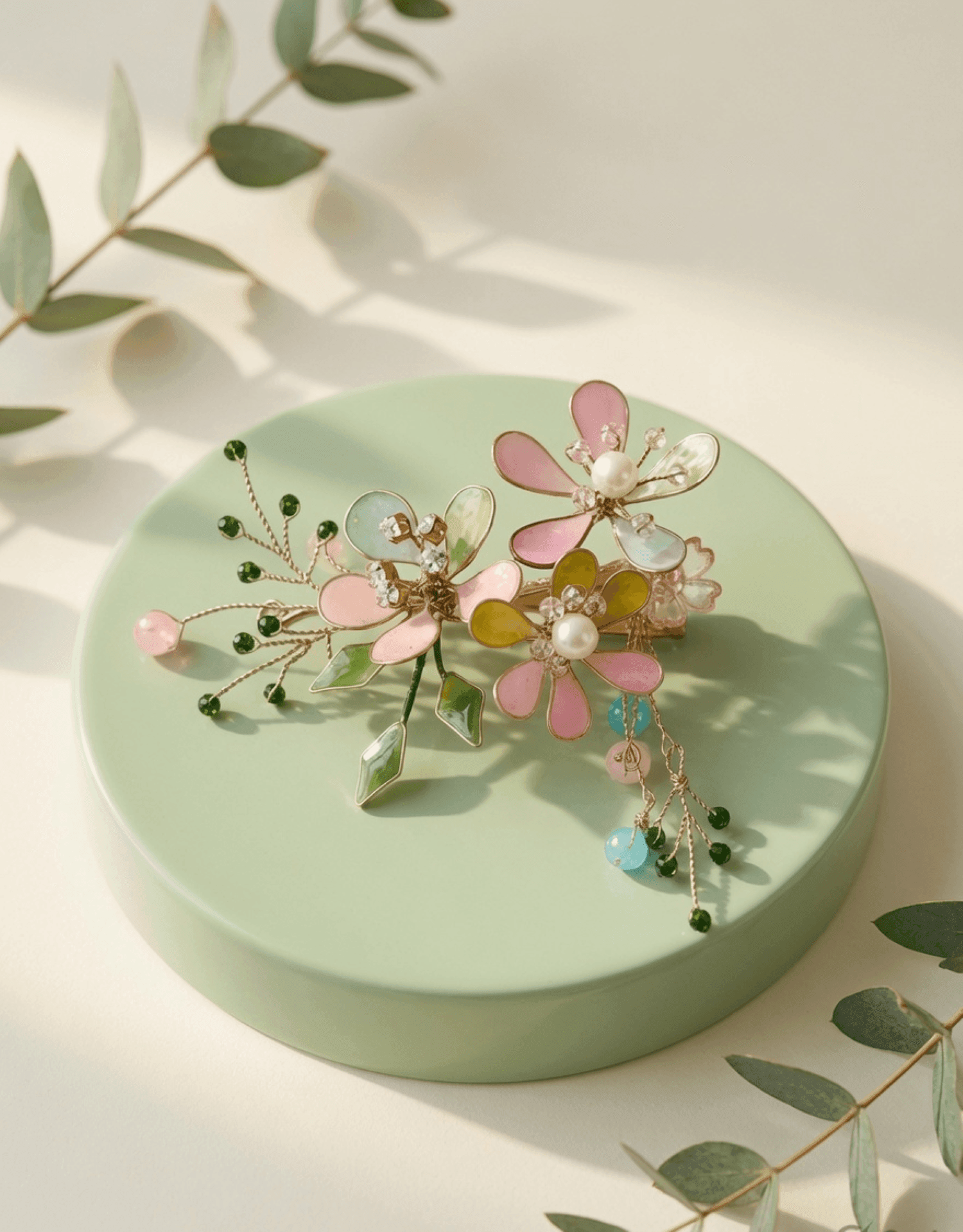 Handmade Multicolor Resin Floral Hair Clip