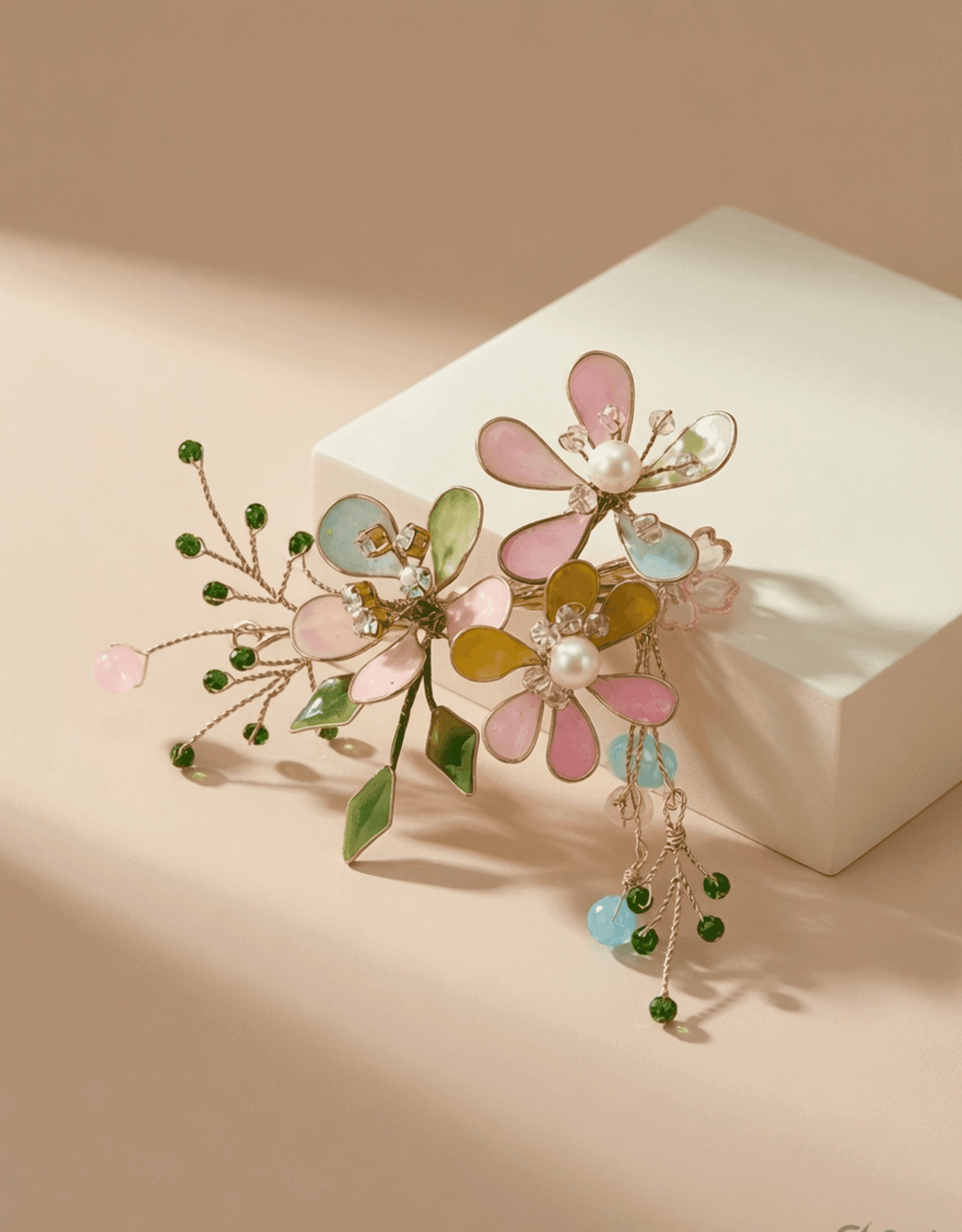 Handmade Multicolor Resin Floral Hair Clip