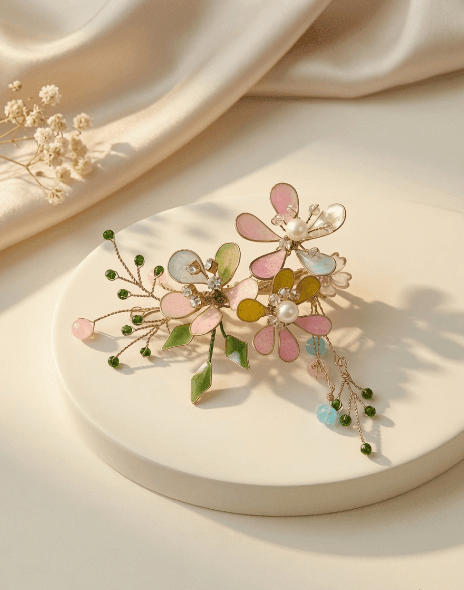Handmade Multicolor Resin Floral Hair Clip