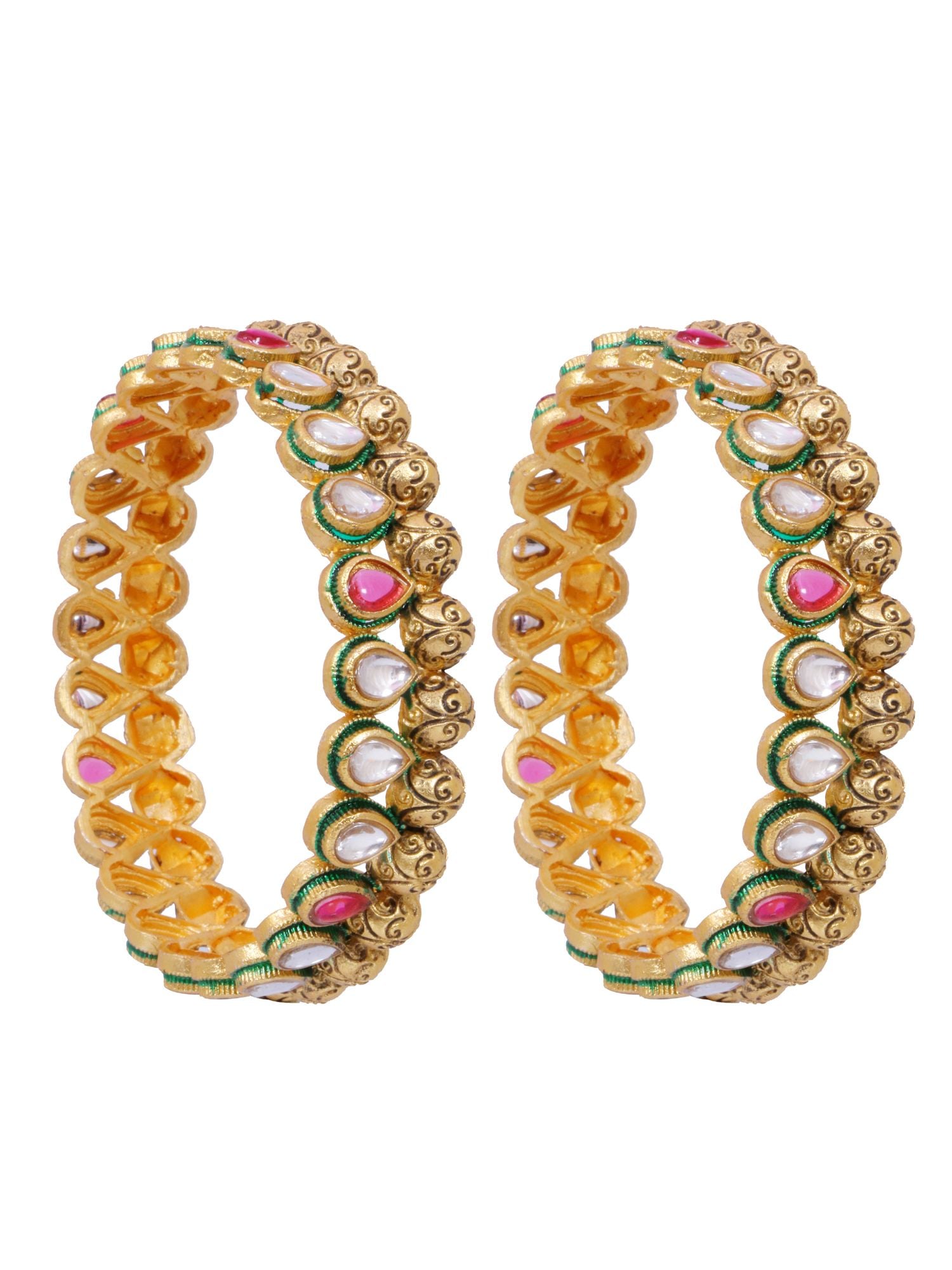 Mothers Day Gifts Gold Plated Pearl Bangles Set for Mother