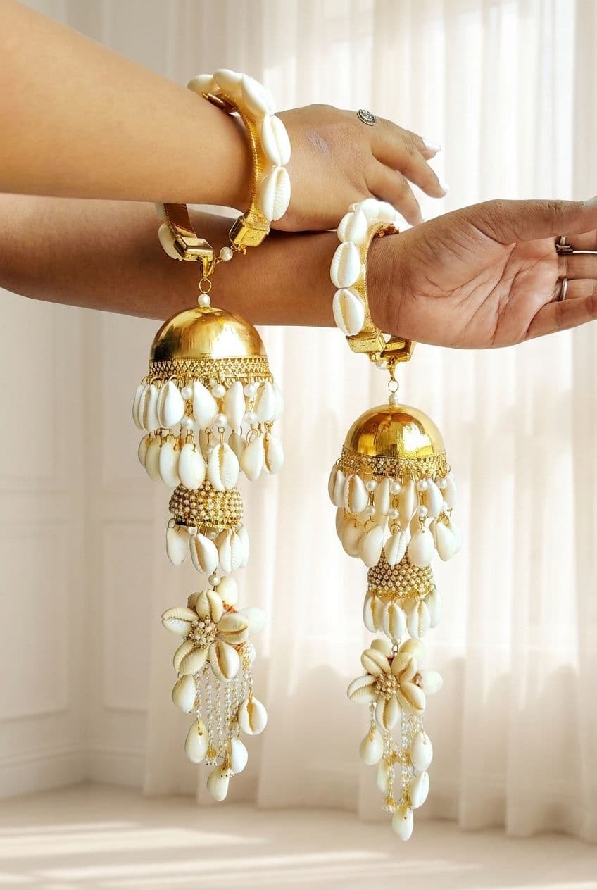 Naaz Pearl & Shell Designer Kaleere for Brides