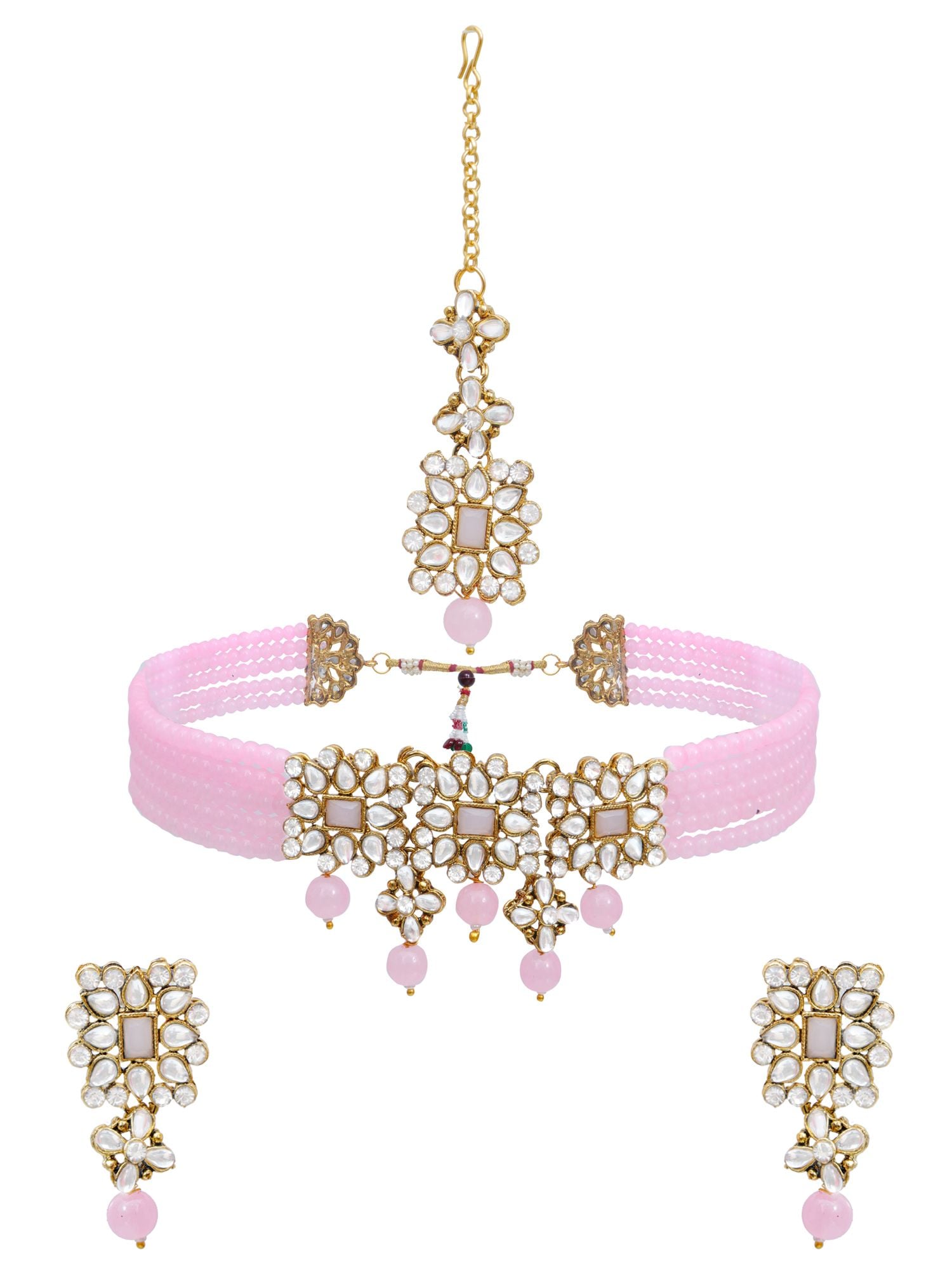 Mothers Day Gifts Ethnic Golden Jewellery Set Best Gift for Mother