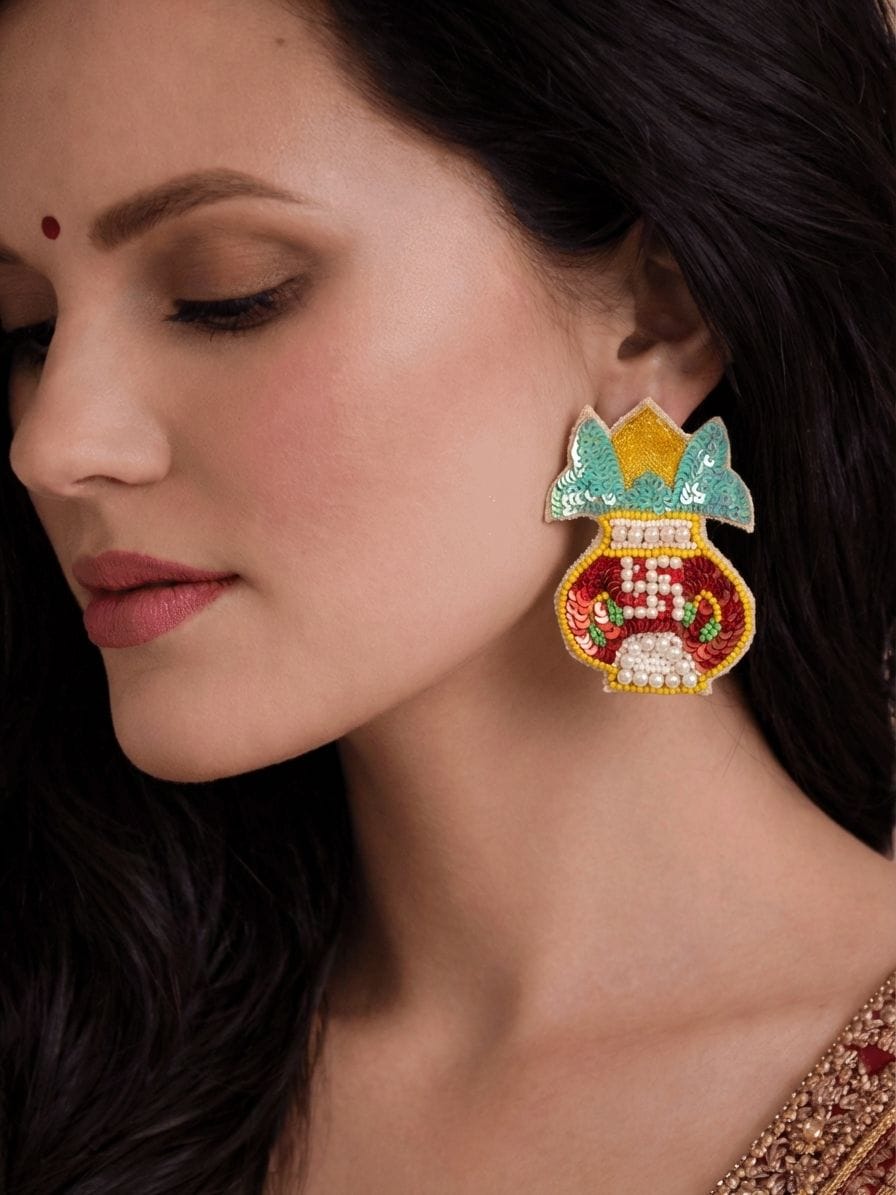 Kalash Earrings - Multicolor Handmade Beaded Earrings for Girls & Women