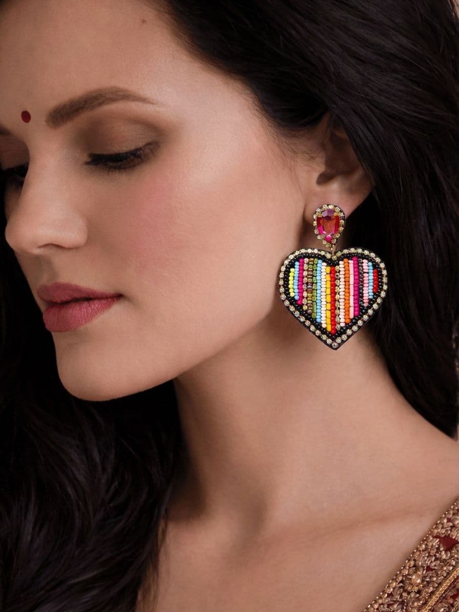 Cascaded Love Earrings- Handcrafted Beaded Earrings for Girls & Women