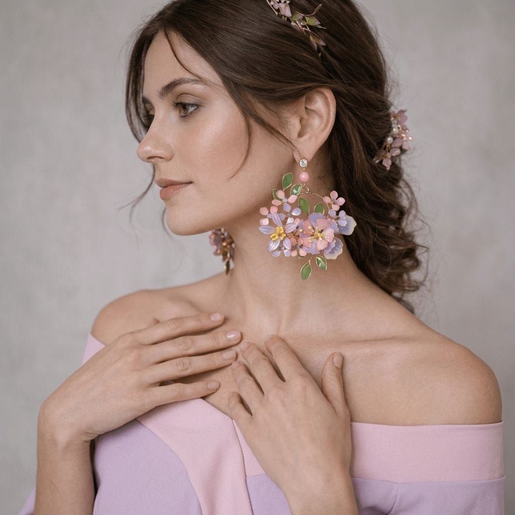 Lustrous Lavender Resin Earring