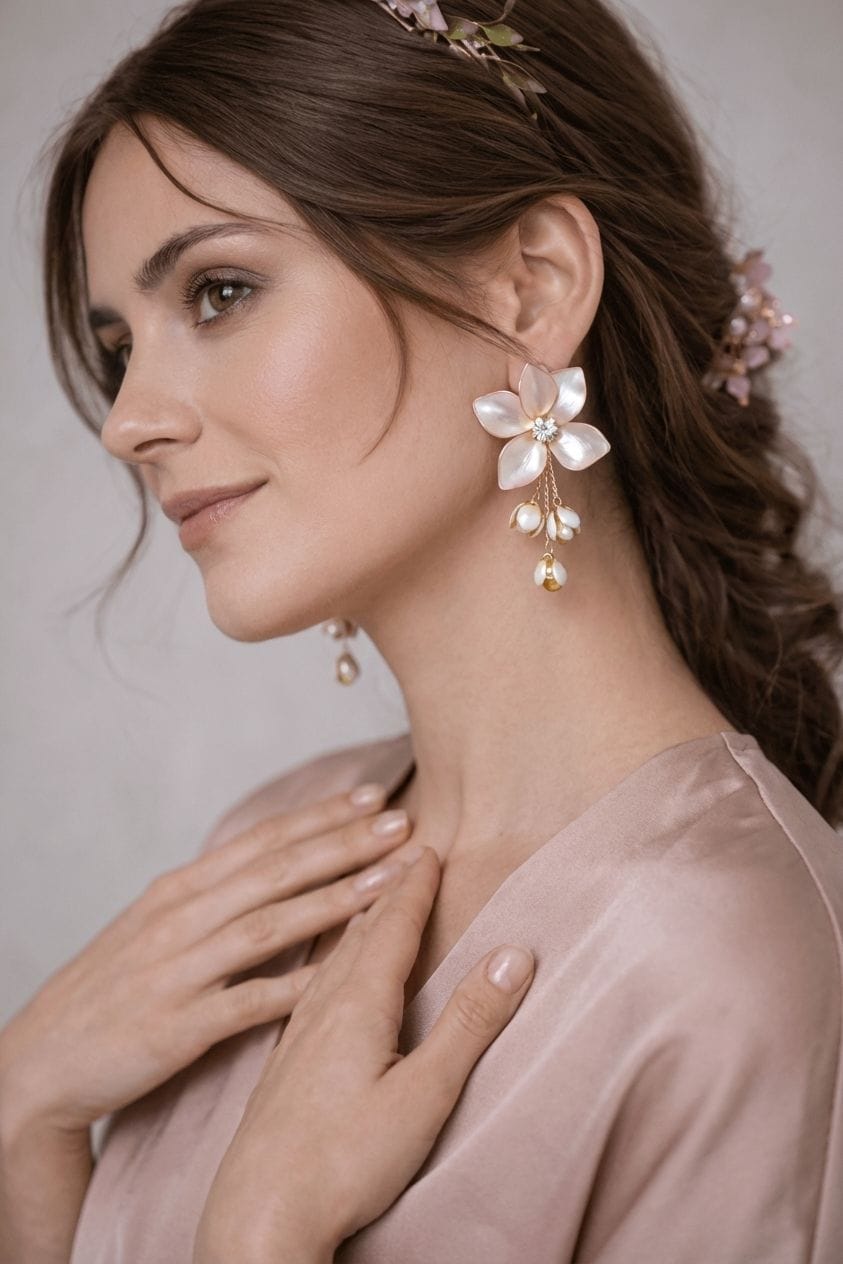 Handmade Flower Resin Earring For Women and Girls