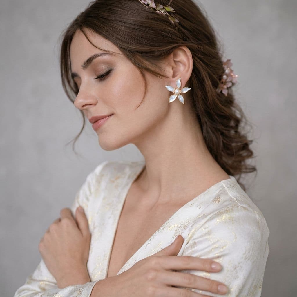Floral Blossom Resin Earrings for Women - Lightweight Copper Delight
