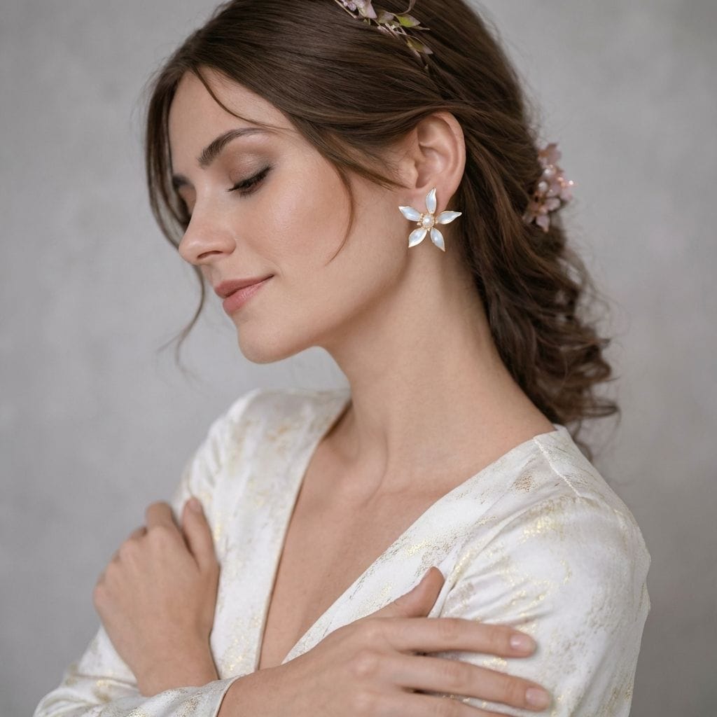 Floral Blossom Resin Earrings for Women - Lightweight Copper Delight
