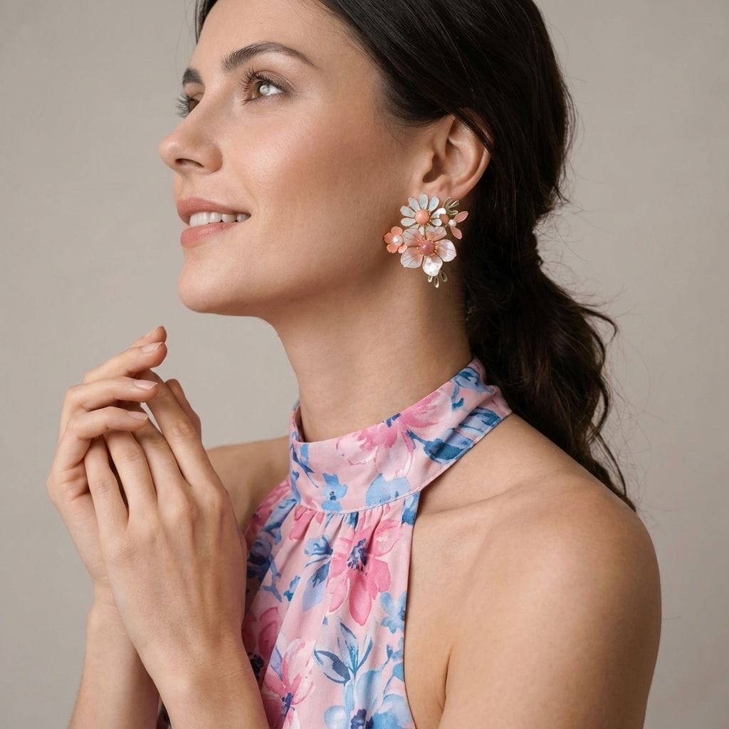 Handcrafted Resin Earrings for Women, Lightweight Floral Designer Drops