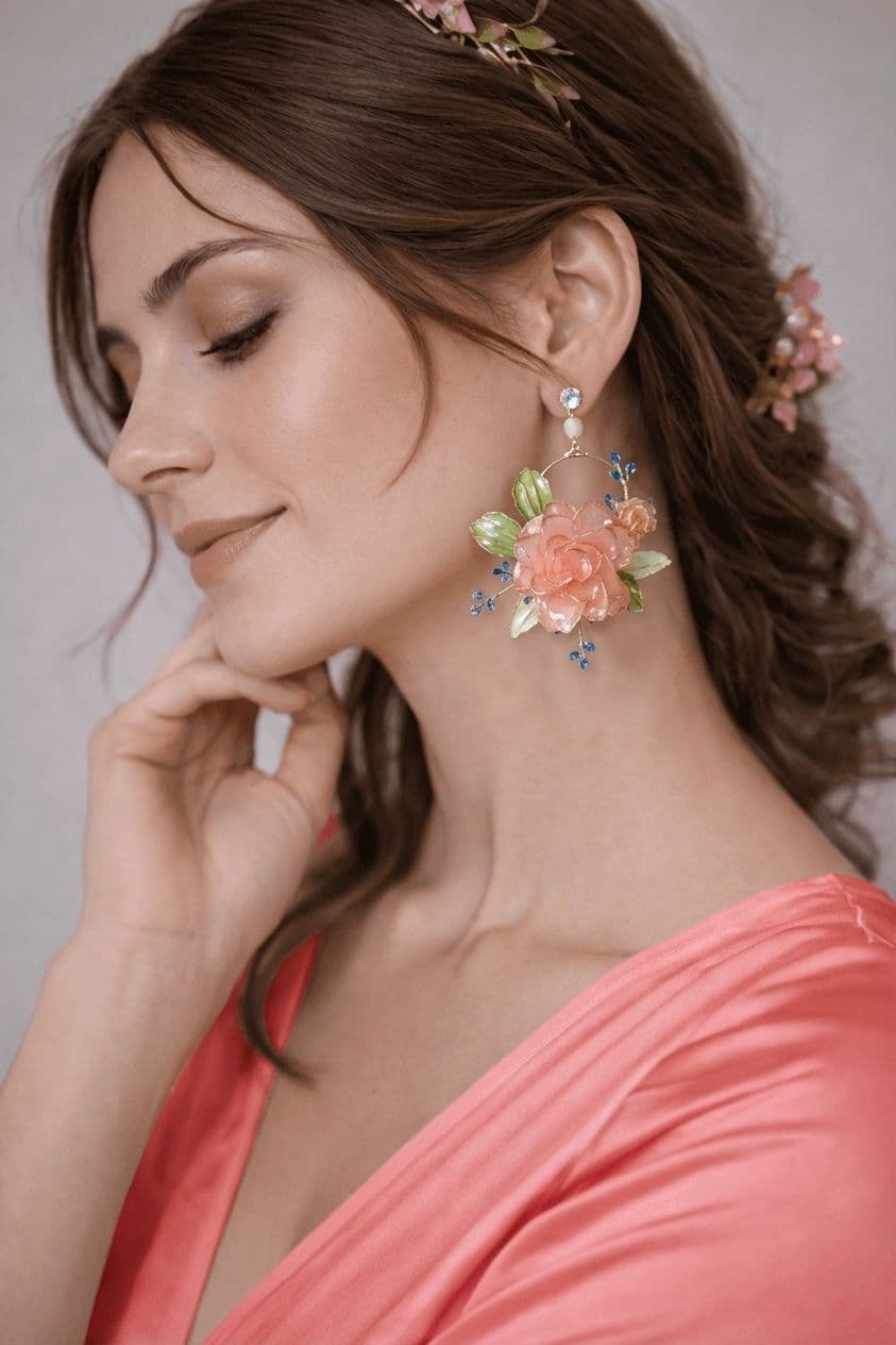 Handcrafted Women's Designer Resin Drop Earrings