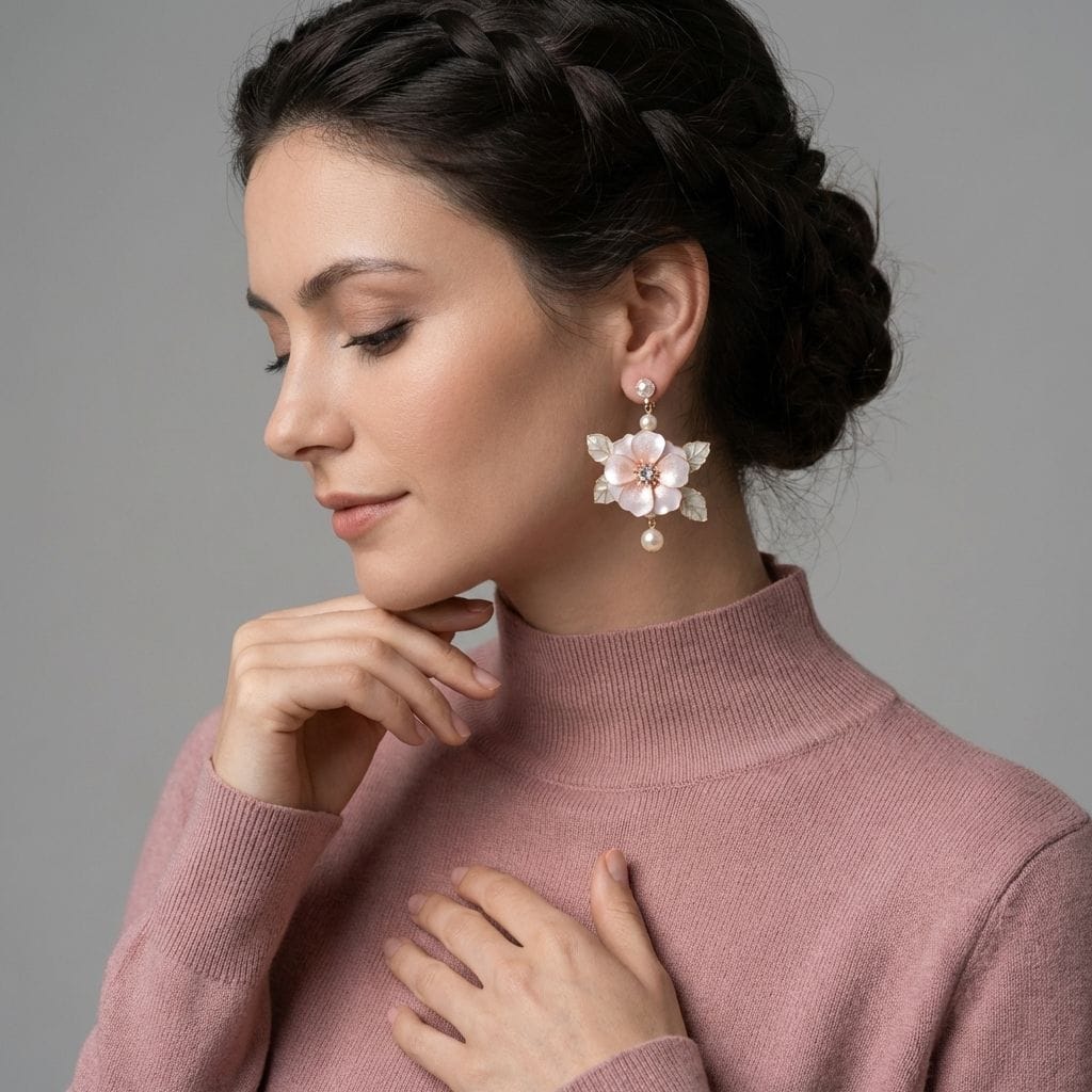 Hand-Crafted Designer Resin Earrings for Women, Floral Drop Style