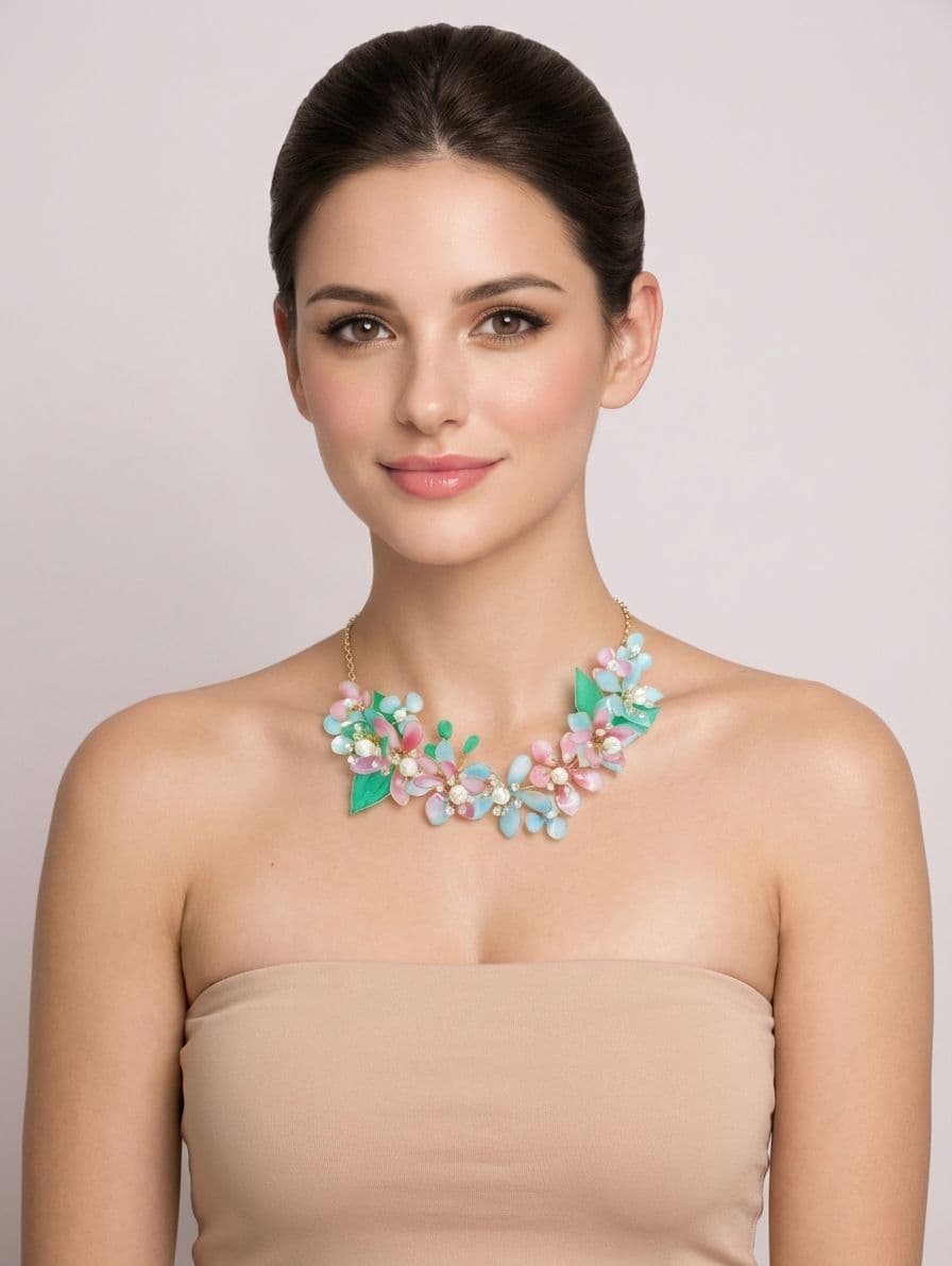 Designer Collection: Pastel Carnival Floral Resin Jewellery Set for Haldi-Mehndi Bridal