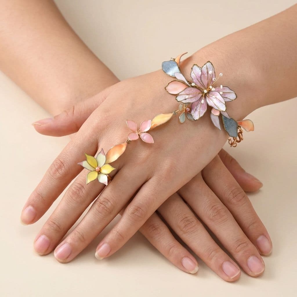 Exquisite Resin Floral Hand Harness Hathphool