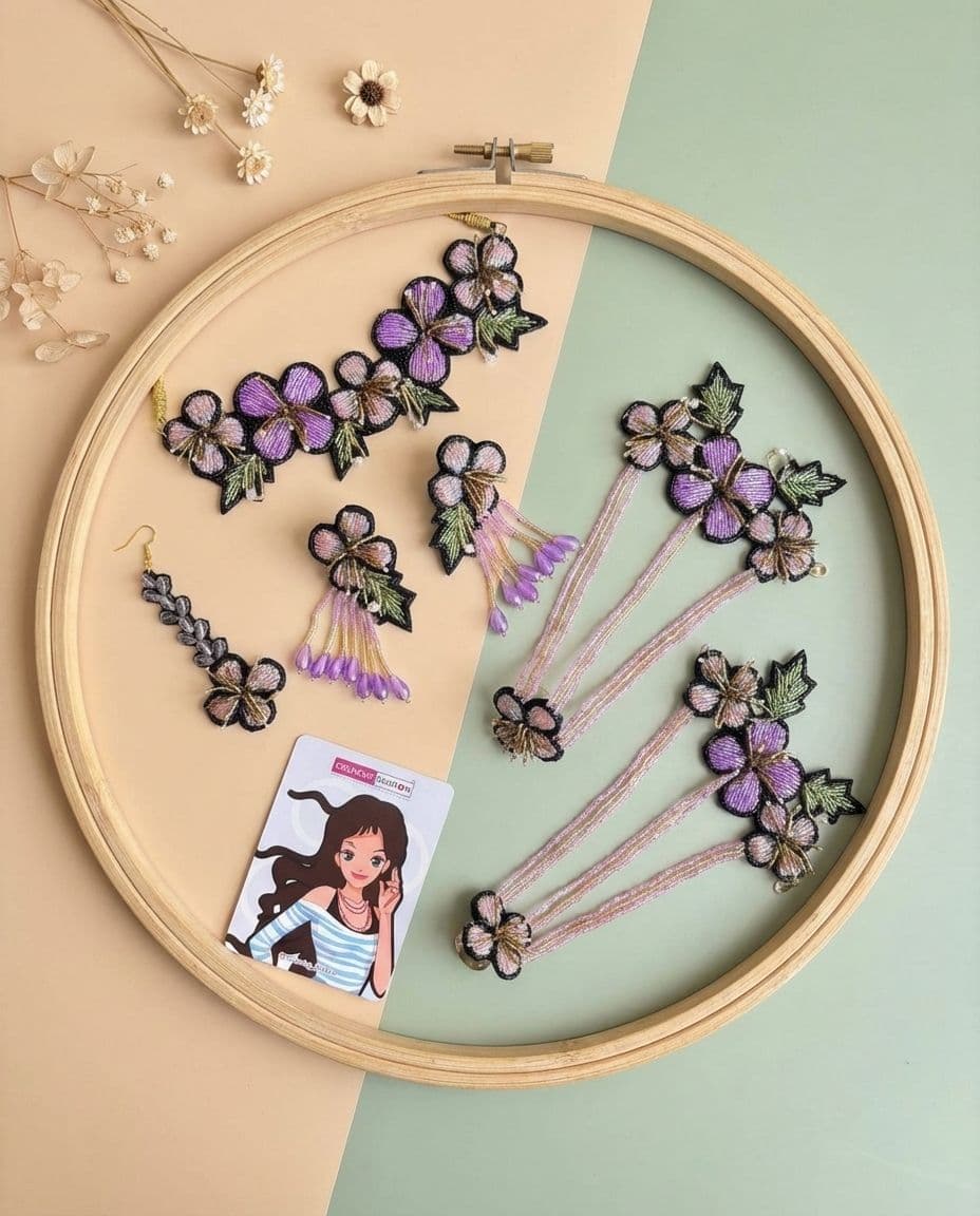 Nature-Inspired Handmade Flower and Beads Jewelry for Haldi