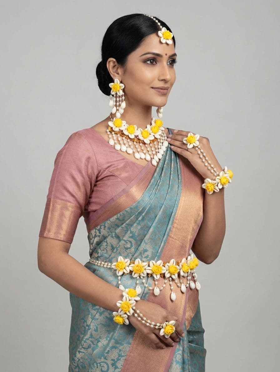 Floral Essence Marathi Baby Shower Dohale Jevan Jewelry Set