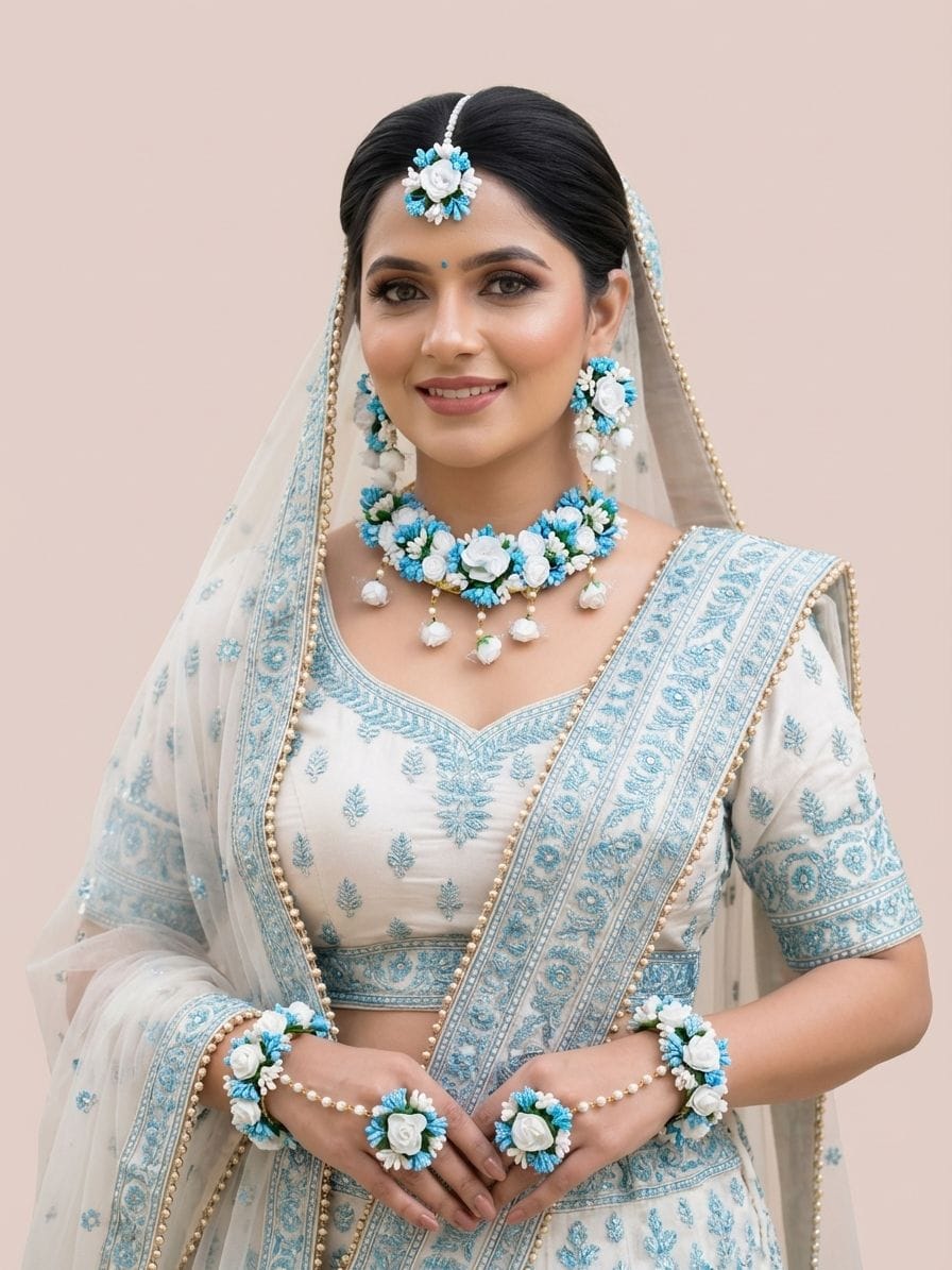 Floral Fantasy Multicolor Haldi Bridal Jewellery Set for Women