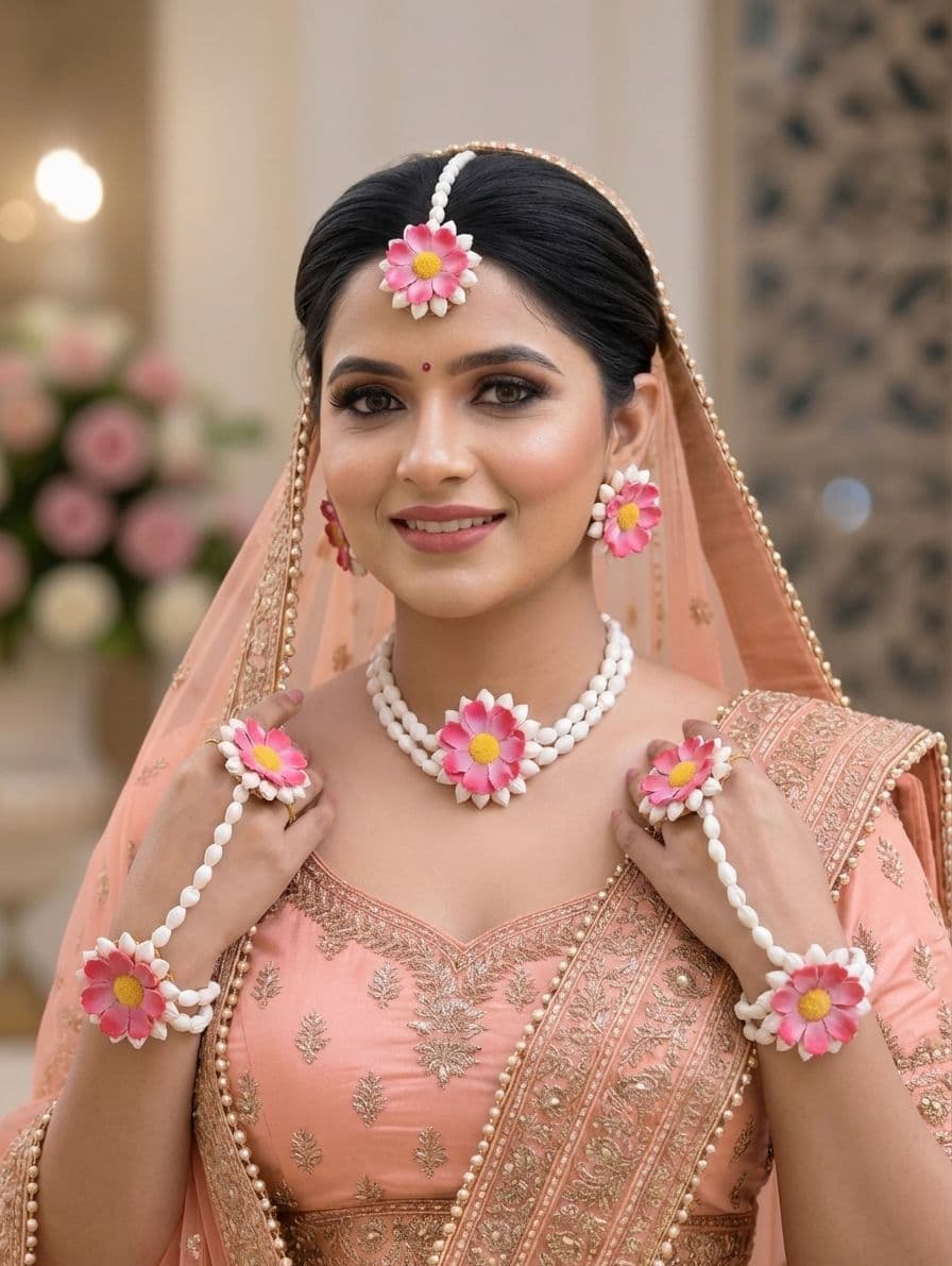 White Mogra Flower Flower Jewellery Haldi-Mehndi, Carnivals