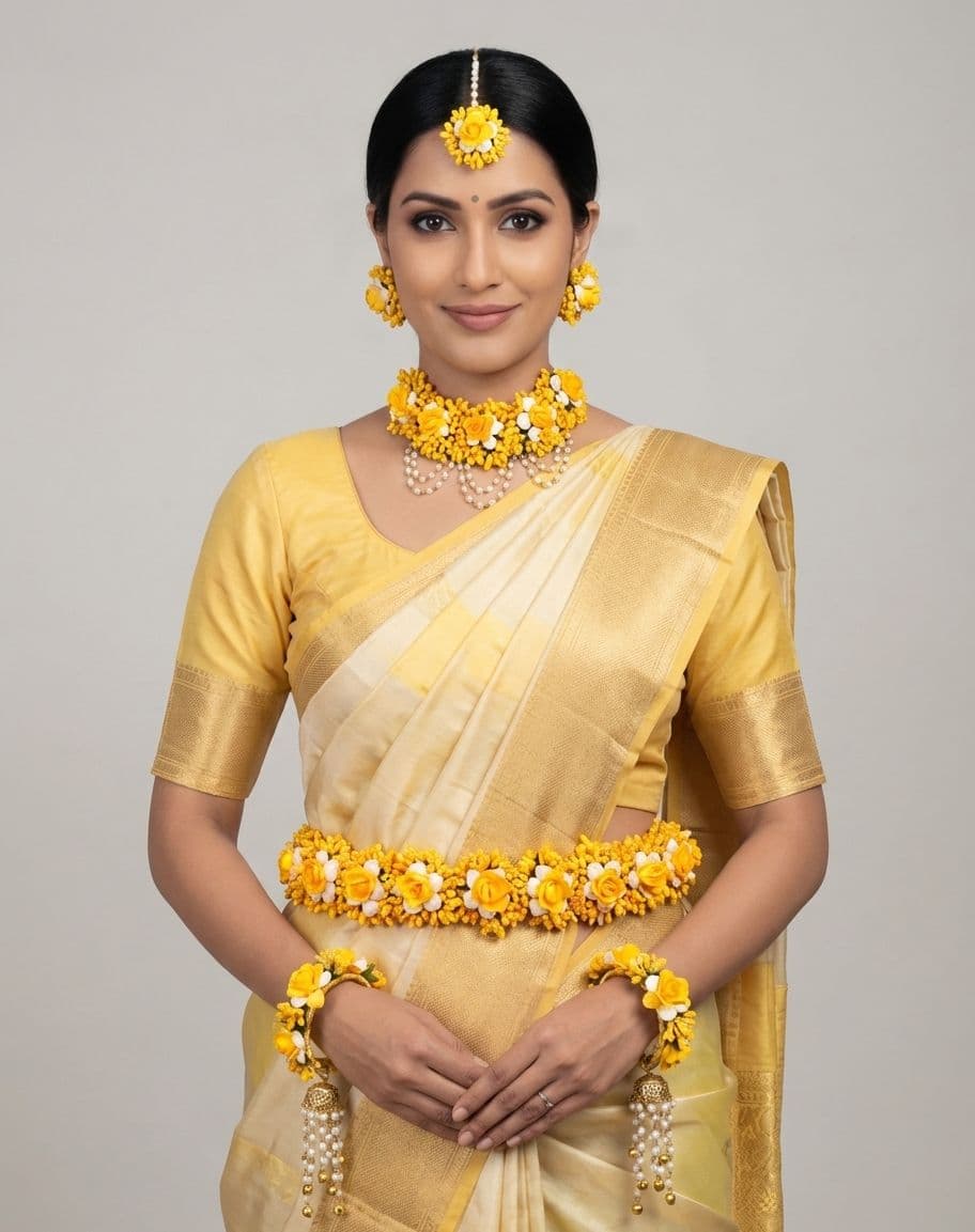 Primrose Haldi Bridal Jewellery Set - Sunny Allure for Women and Girls