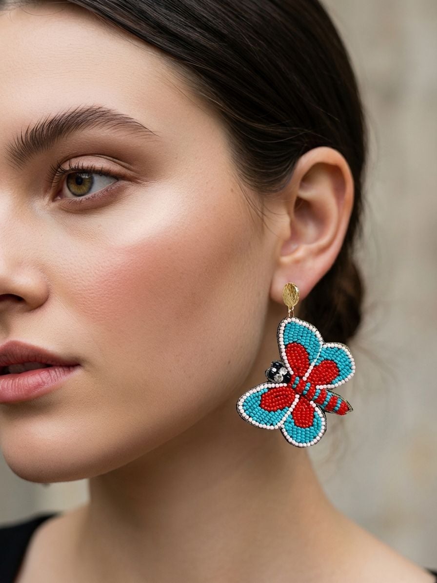 Handmade Beaded Butterfly Earrings for Unique Women & Girls