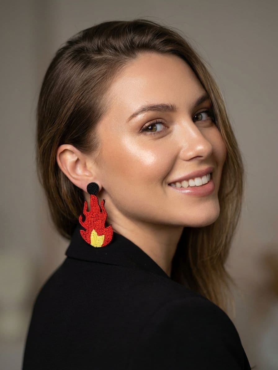 Too Hot To Handle Earrings- Quirky Handmade Beaded Earrings for Women