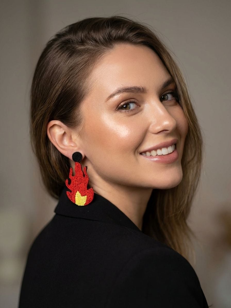 Too Hot To Handle Earrings- Quirky Handmade Beaded Earrings for Women