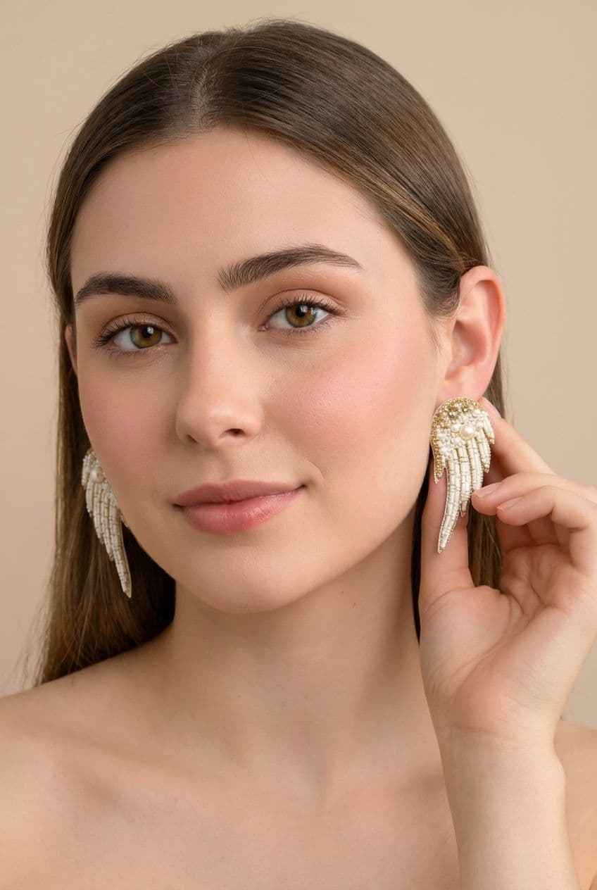 Angel Wings Handmade Earrings for Women – Boho Beaded Summer Jewellery