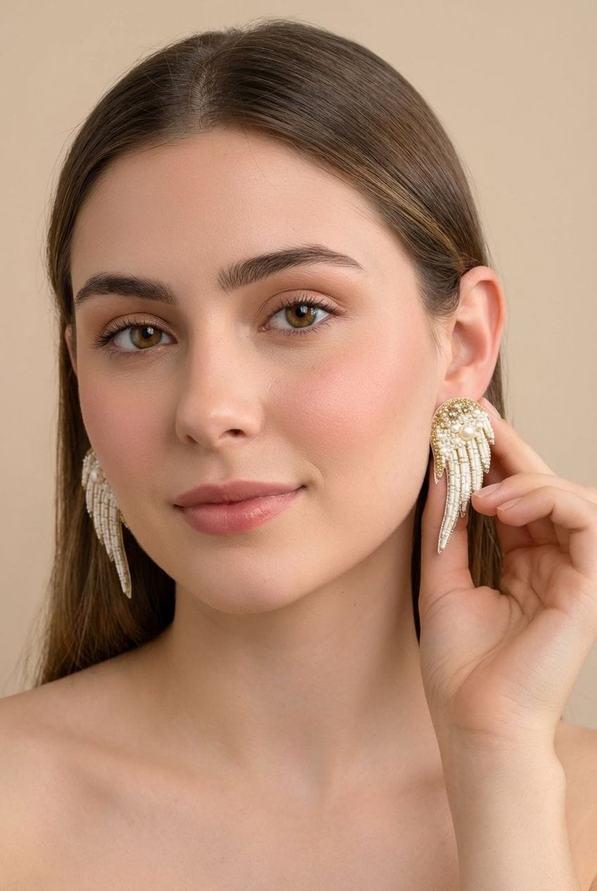 Angel Wings Handmade Earrings for Women – Boho Beaded Summer Jewellery