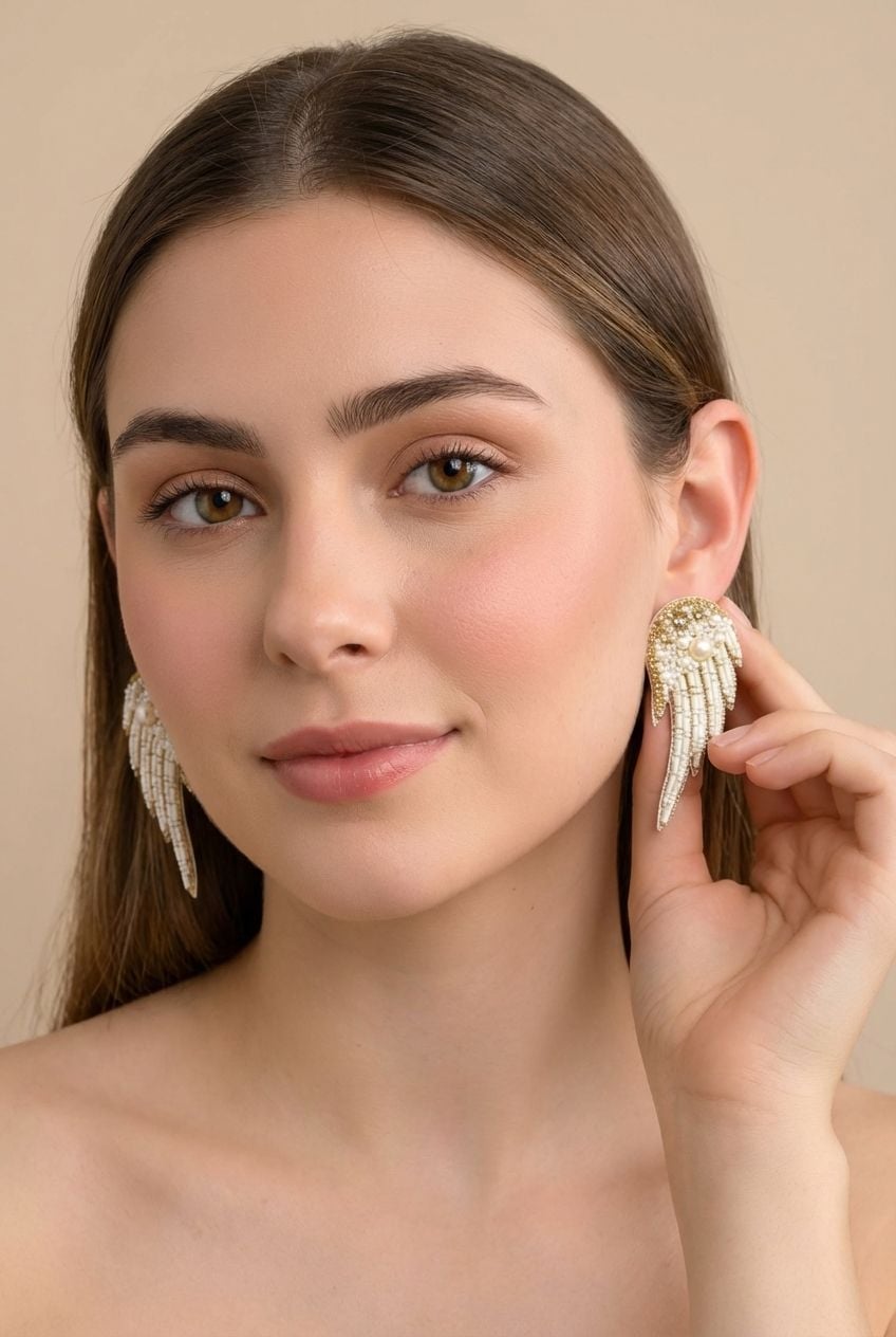 Angel Wings Handmade Earrings for Women – Boho Beaded Summer Jewellery
