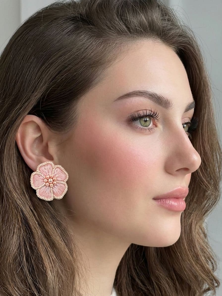 Yellow Blossom Studs- Stylish Handmade Beaded Floral Earrings for Women