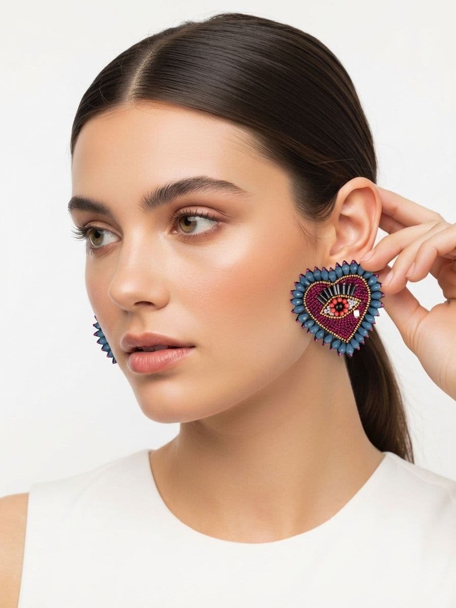 Handmade Love: Beaded Heart Earrings for Women