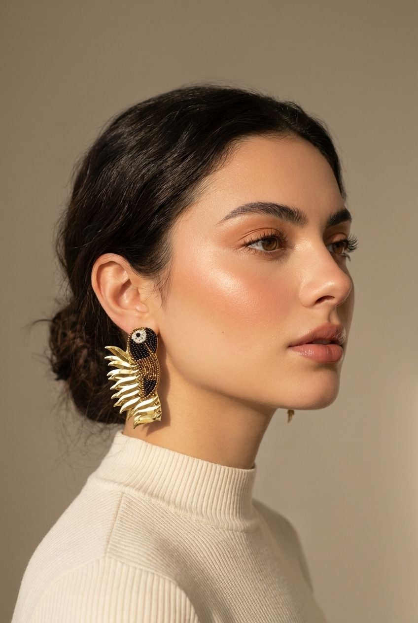 Quirky Beaded Bird Earrings for Women & Girls