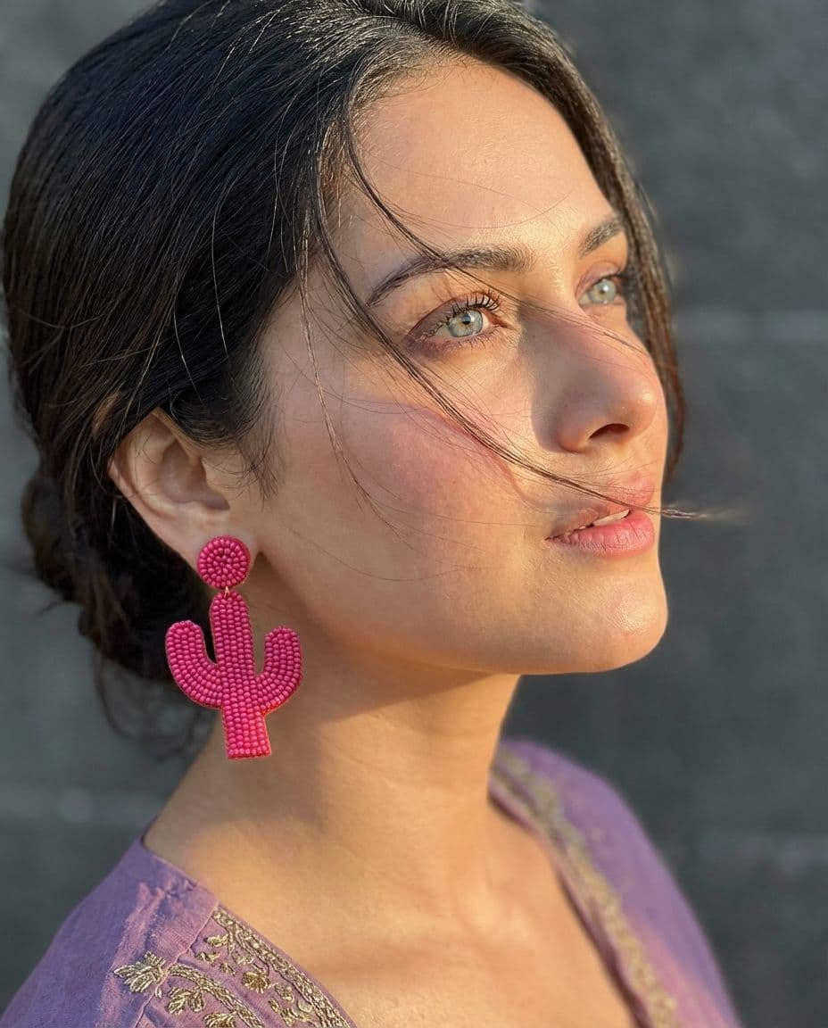 Pink Cactus Handmade Beaded Earrings: New Design for Women & Girls