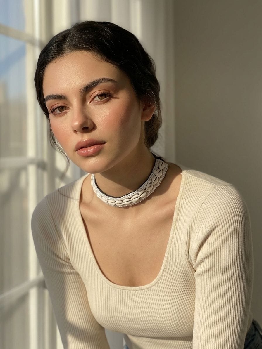 Seep Moti Beads Choker - Handcrafted White Beaded Jewellery Set for Weddings and Parties