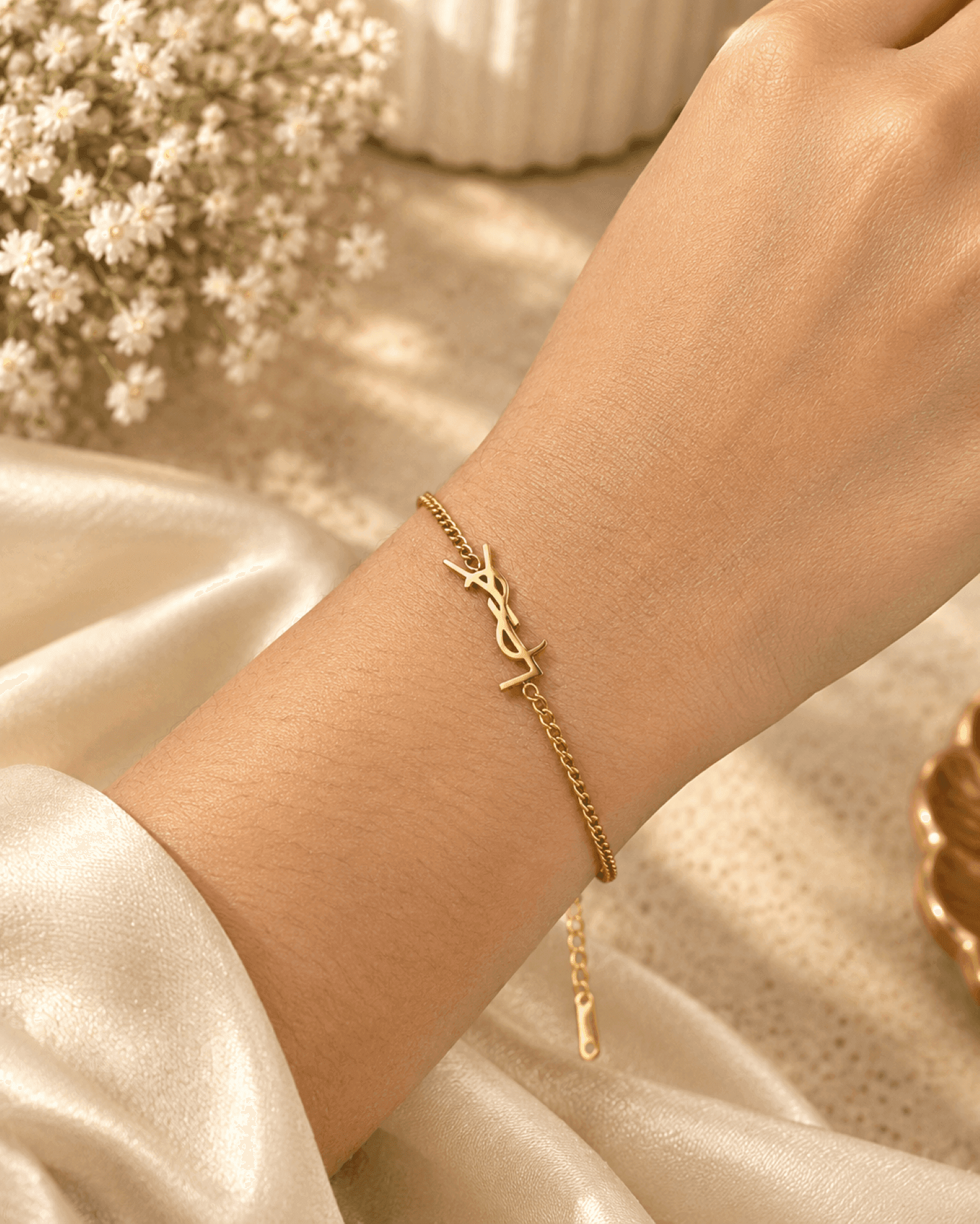 Gold Plated Anti Tarnish Chain Charm Bracelet for Women