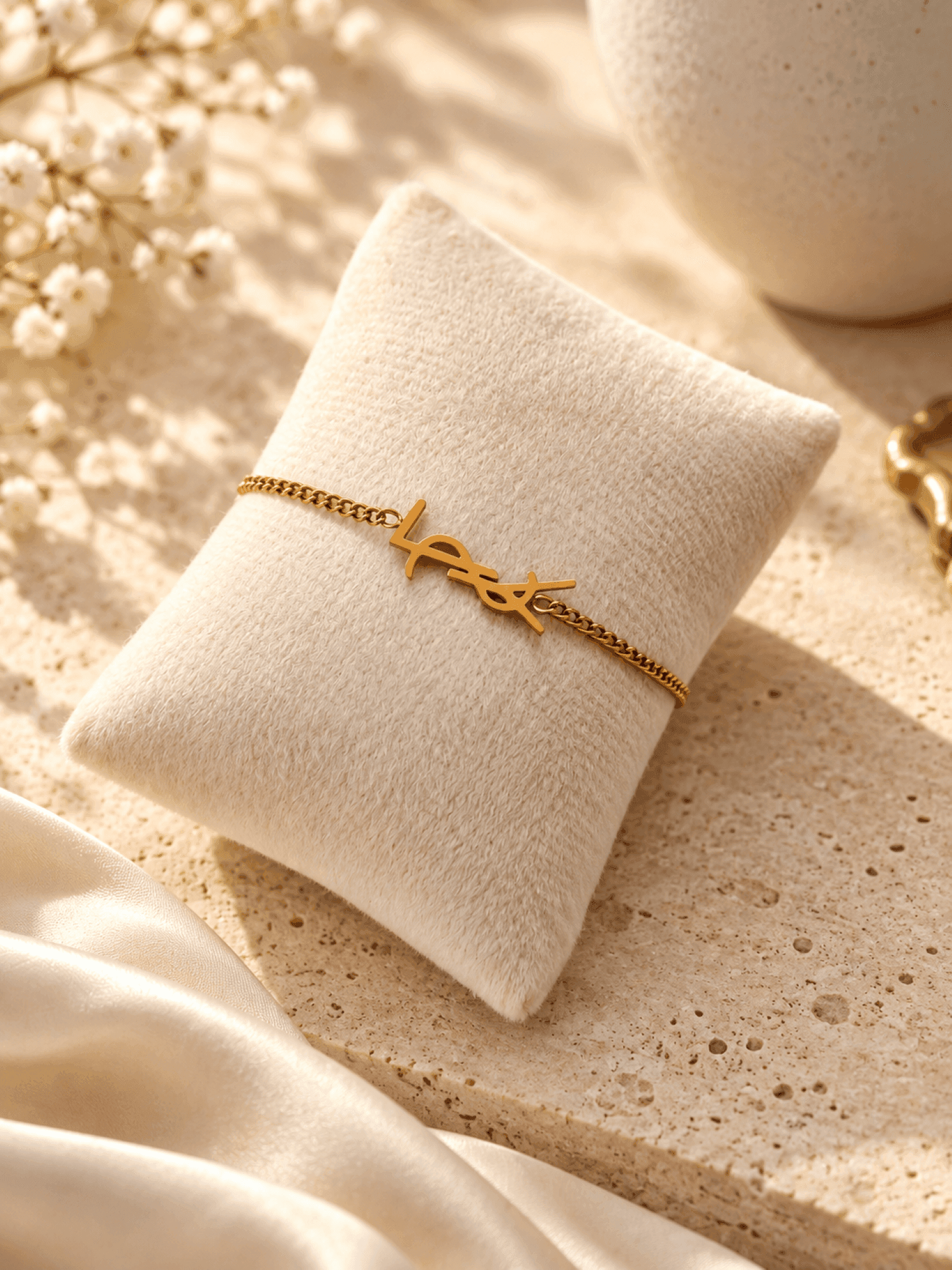 Gold Plated Anti Tarnish Chain Charm Bracelet for Women