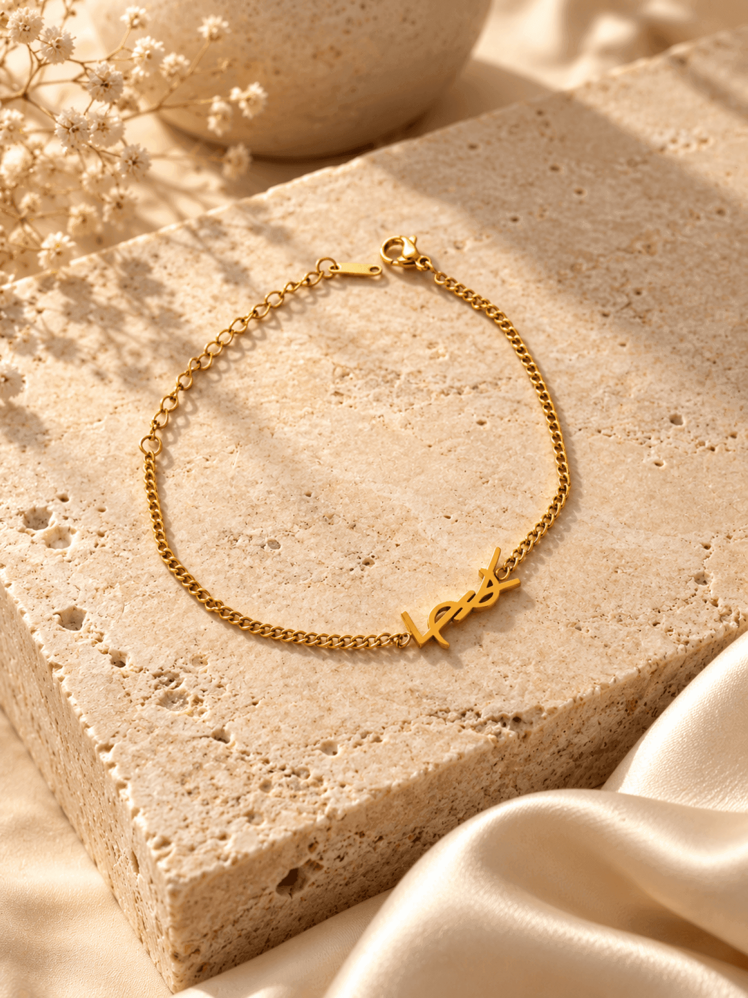 Gold Plated Anti Tarnish Chain Charm Bracelet for Women